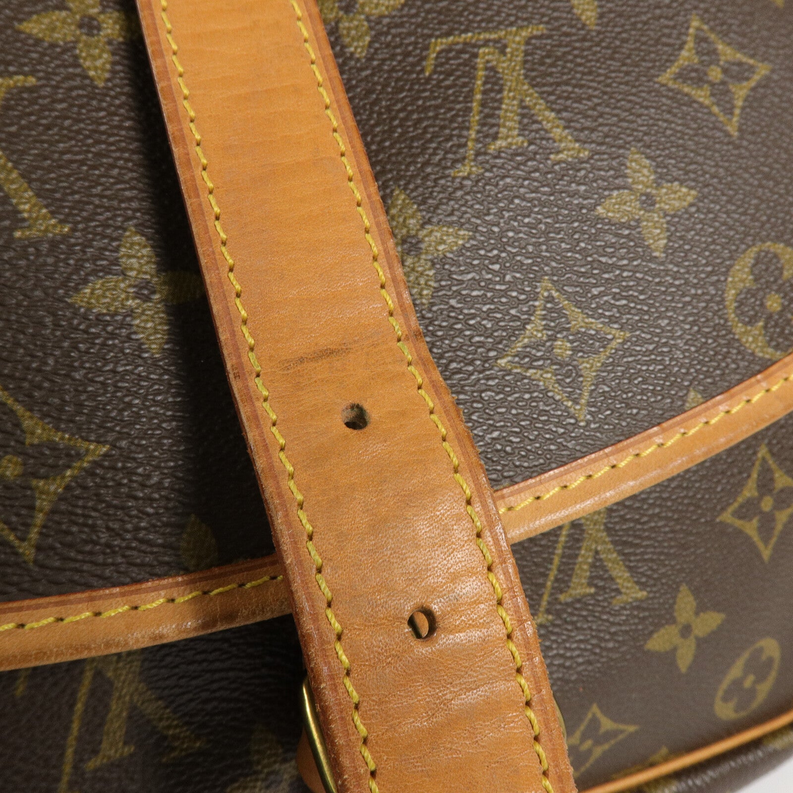 LOUIS VUITTON Monogram Saumur 35金扣肩背袋
