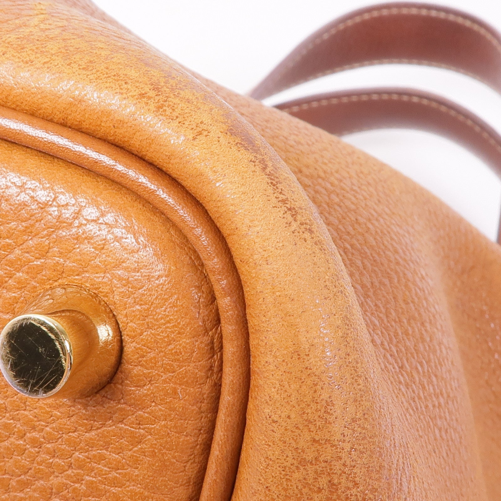 HERMES Barenia皮革Picotin PM金扣手挽袋Fauve