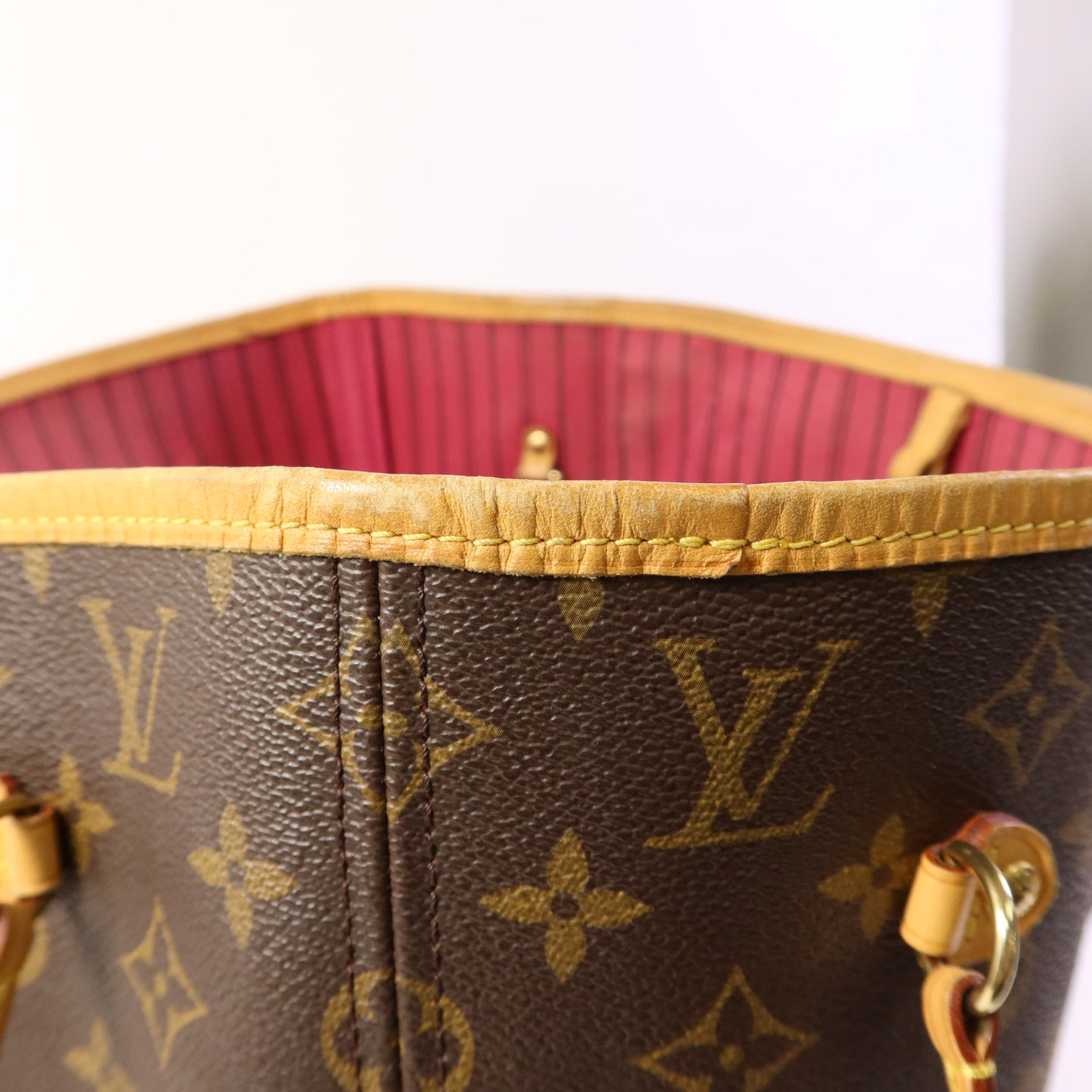 LOUIS VUITTON Monogram Neverfull MM金扣手挽袋