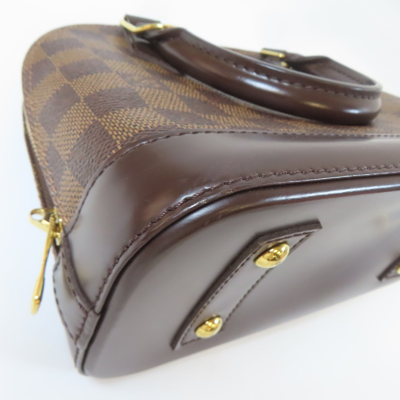 LOUIS VUITTON Damier Alma金扣手挽肩背兩用袋啡色