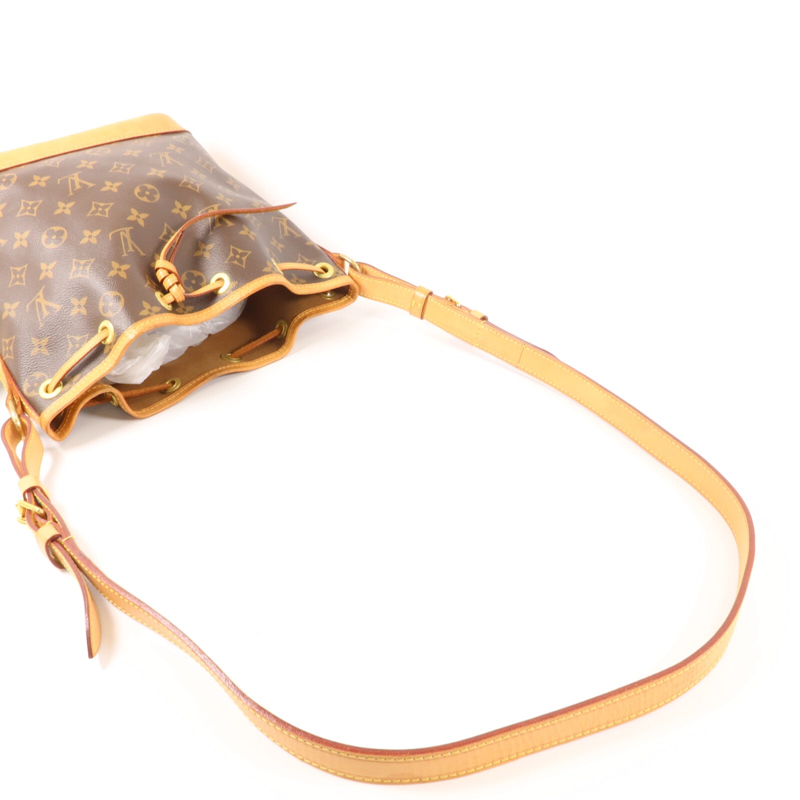 LOUIS VUITTON Monogram Noe BB金扣肩背袋棕色