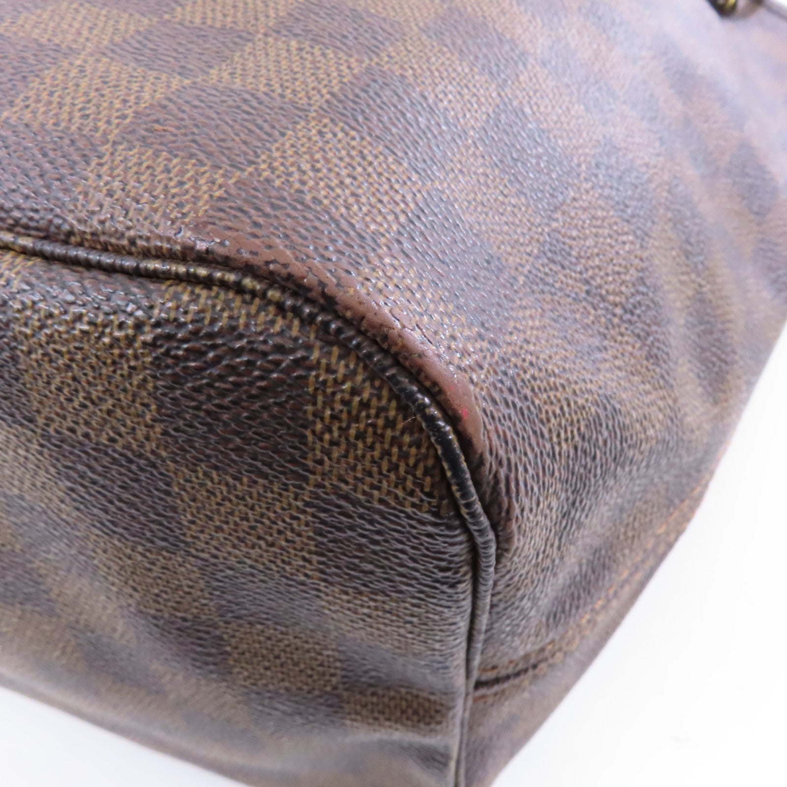 LOUIS VUITTON 【激減優惠】Damier Neverfull MM金扣手挽袋啡色