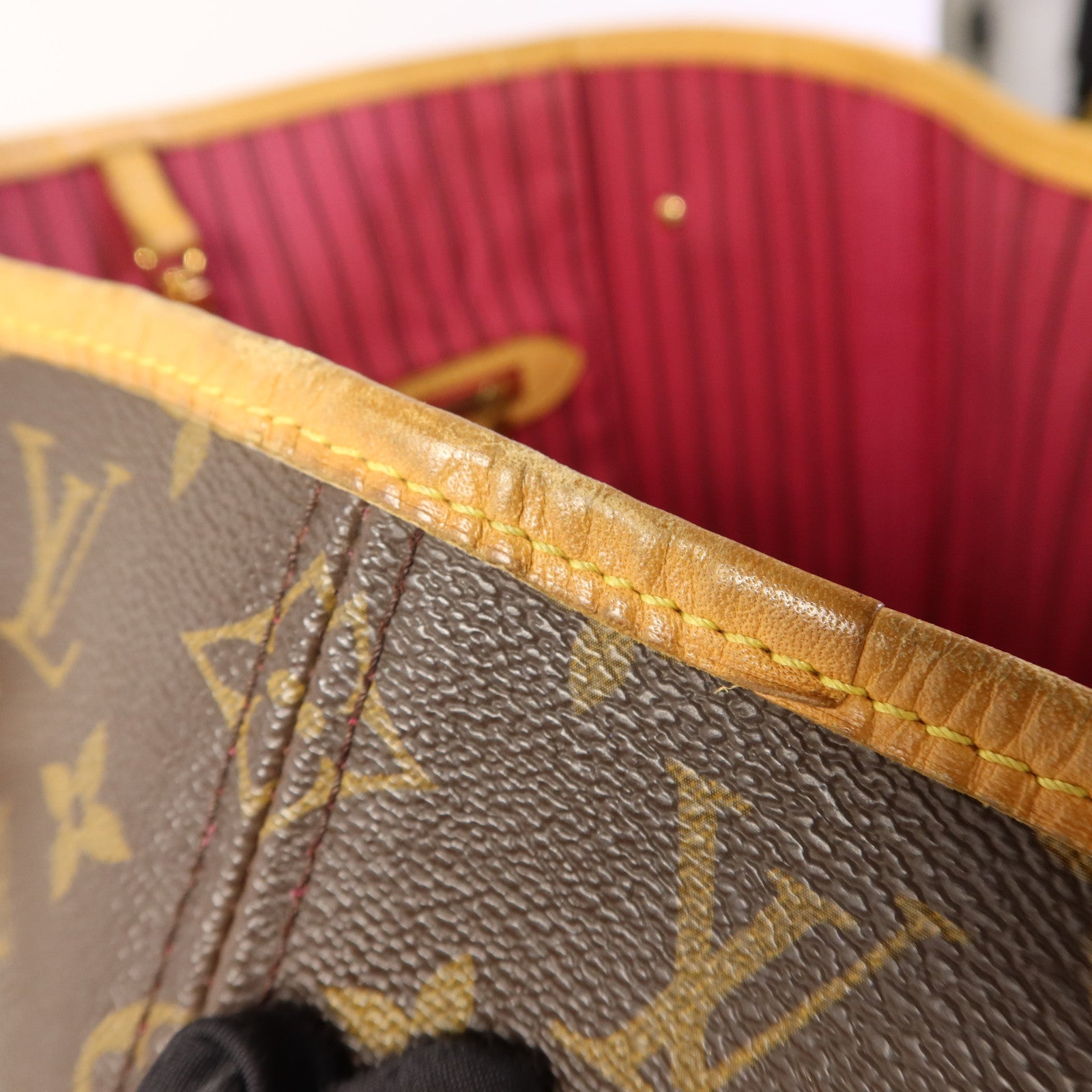 LOUIS VUITTON Monogram Neverfull MM金扣手挽袋