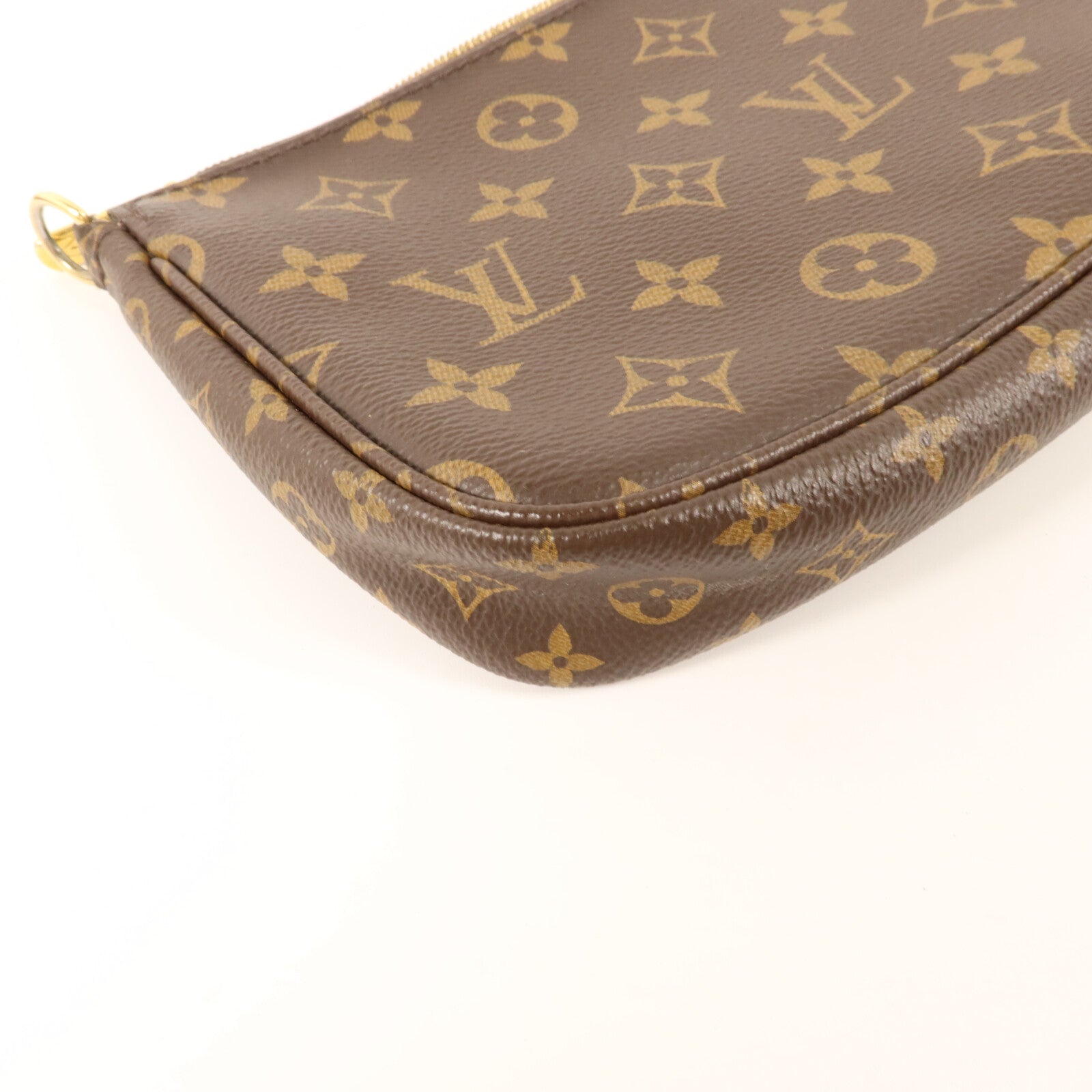 LOUIS VUITTON Monogram Multi Pochette Accessoires金扣手挽肩背兩用袋棕色
