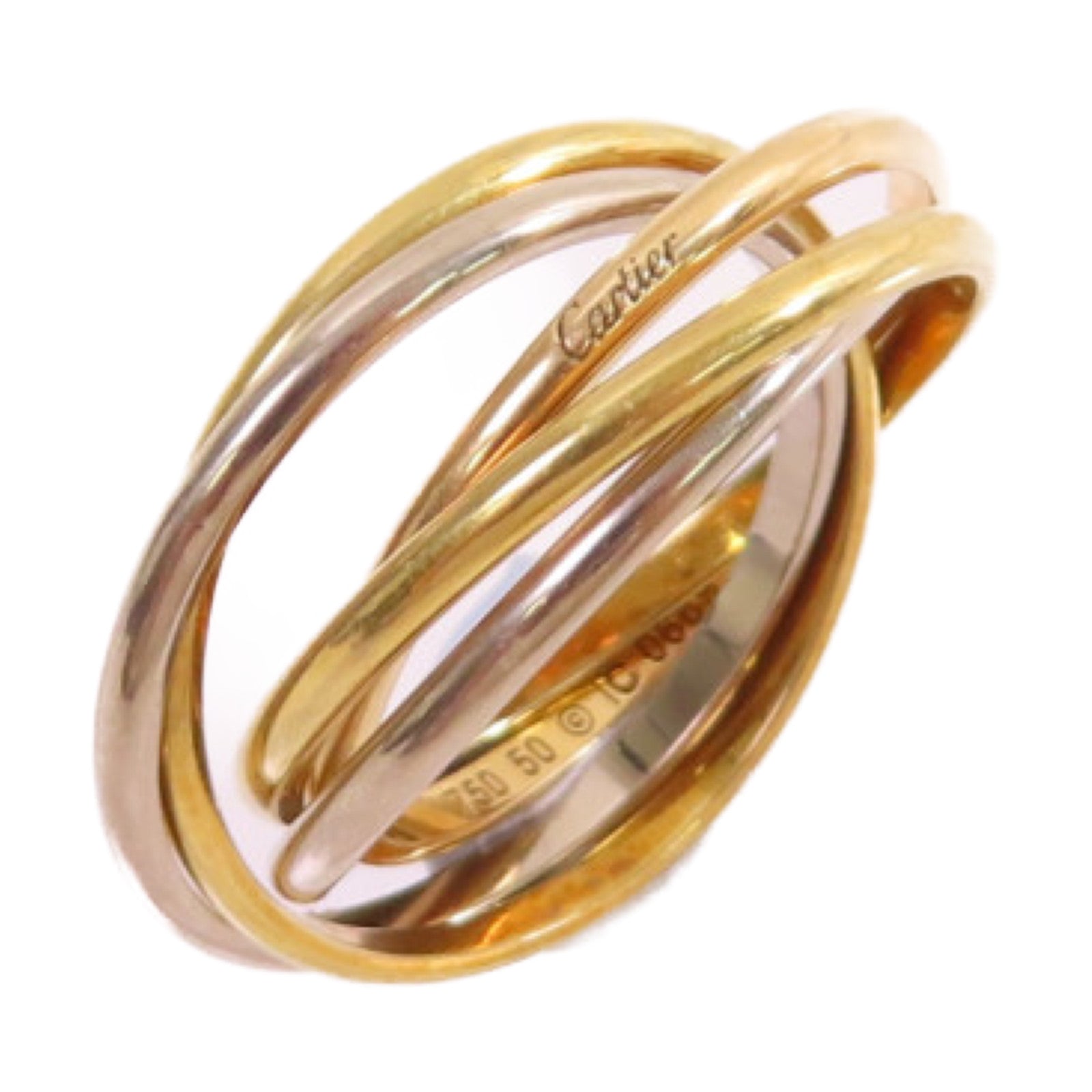 CARTIER 18K白金/黃金/玫瑰金Trinity Ring戒指#50/US#5.25