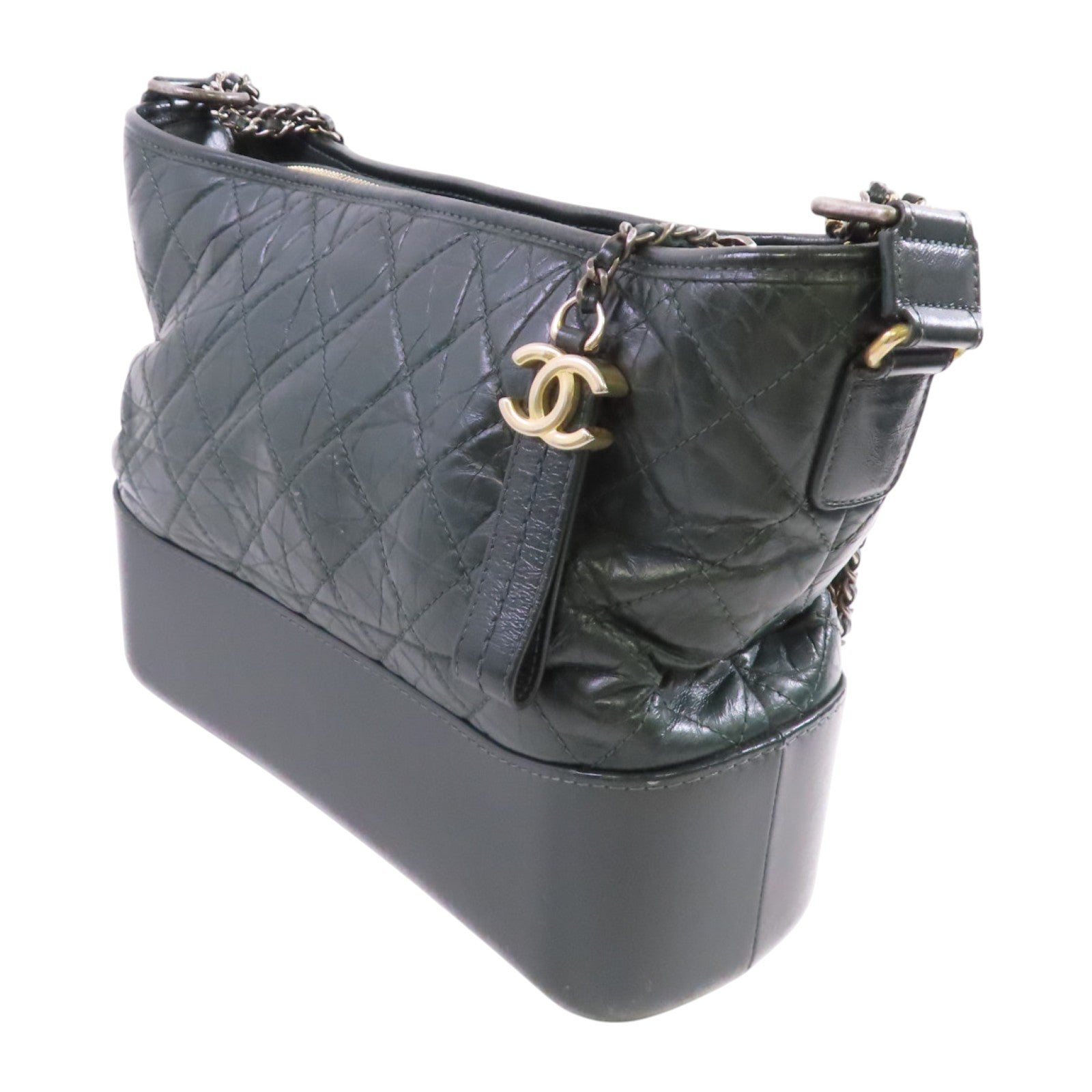 CHANEL 牛皮皮革Gabrielle Chain Shoulder Bag銀扣鏈帶肩背袋