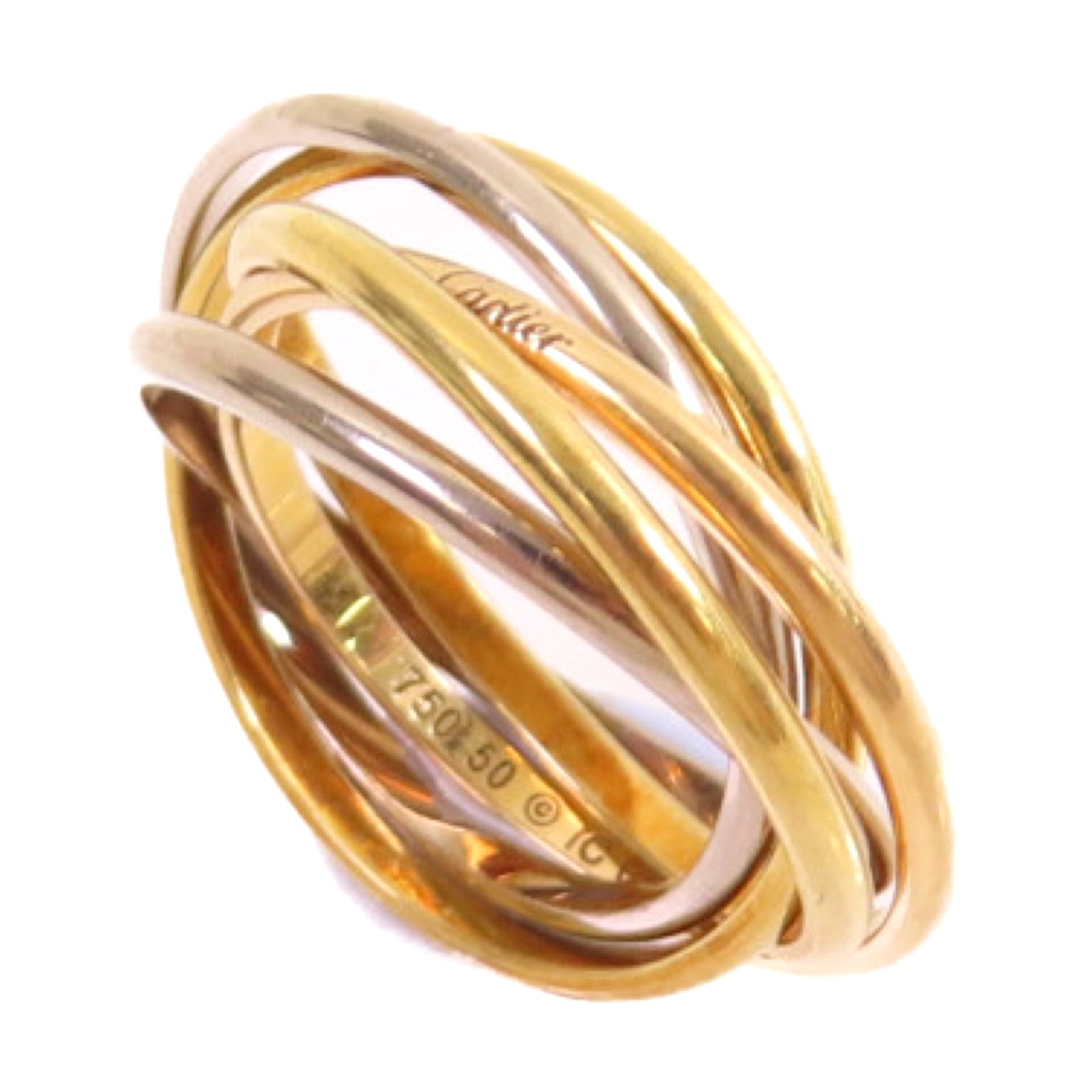CARTIER 18K白金/黃金/玫瑰金Trinity Ring戒指#50/US#5.25