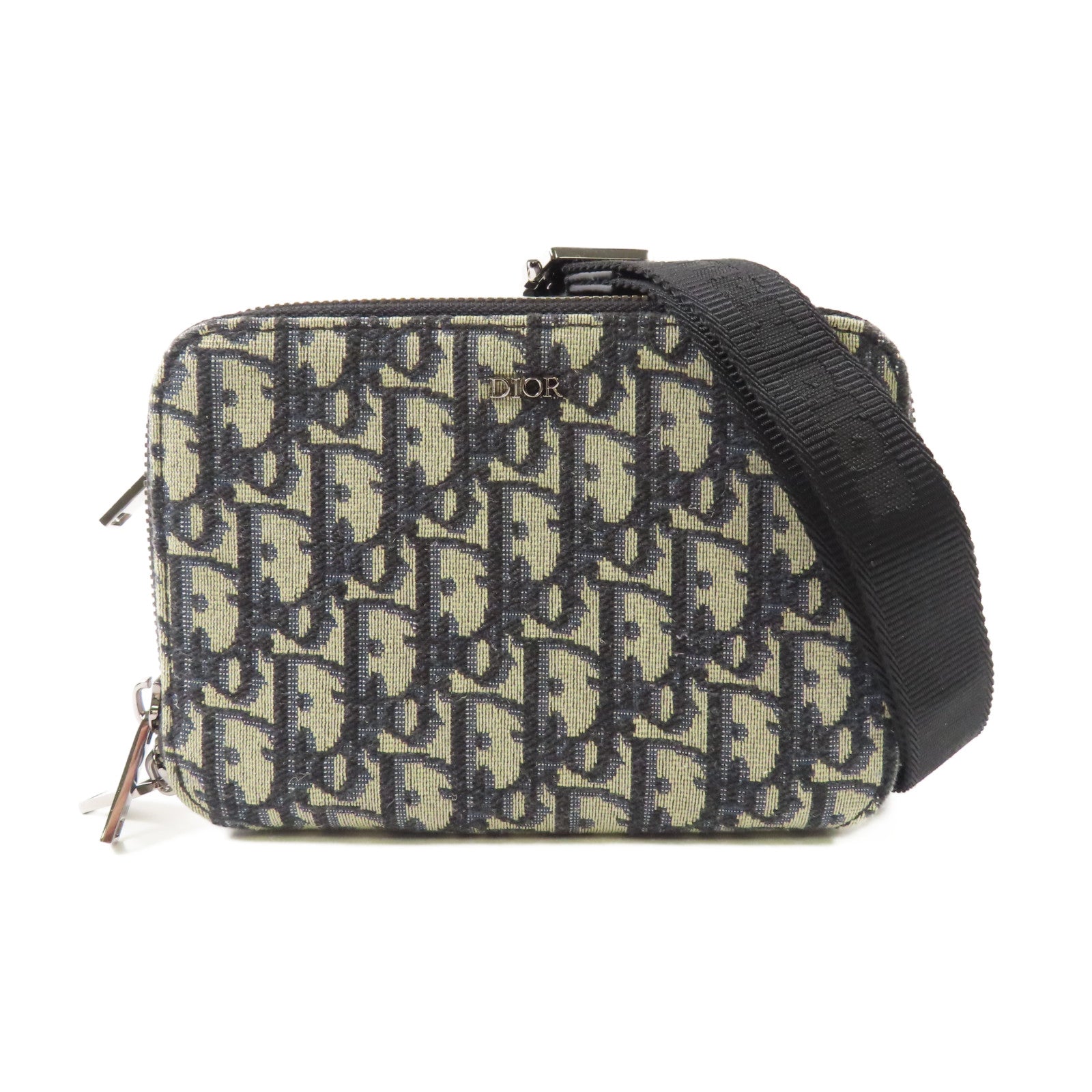 Dior 帆布Oblique Camera Bag銀扣肩背袋