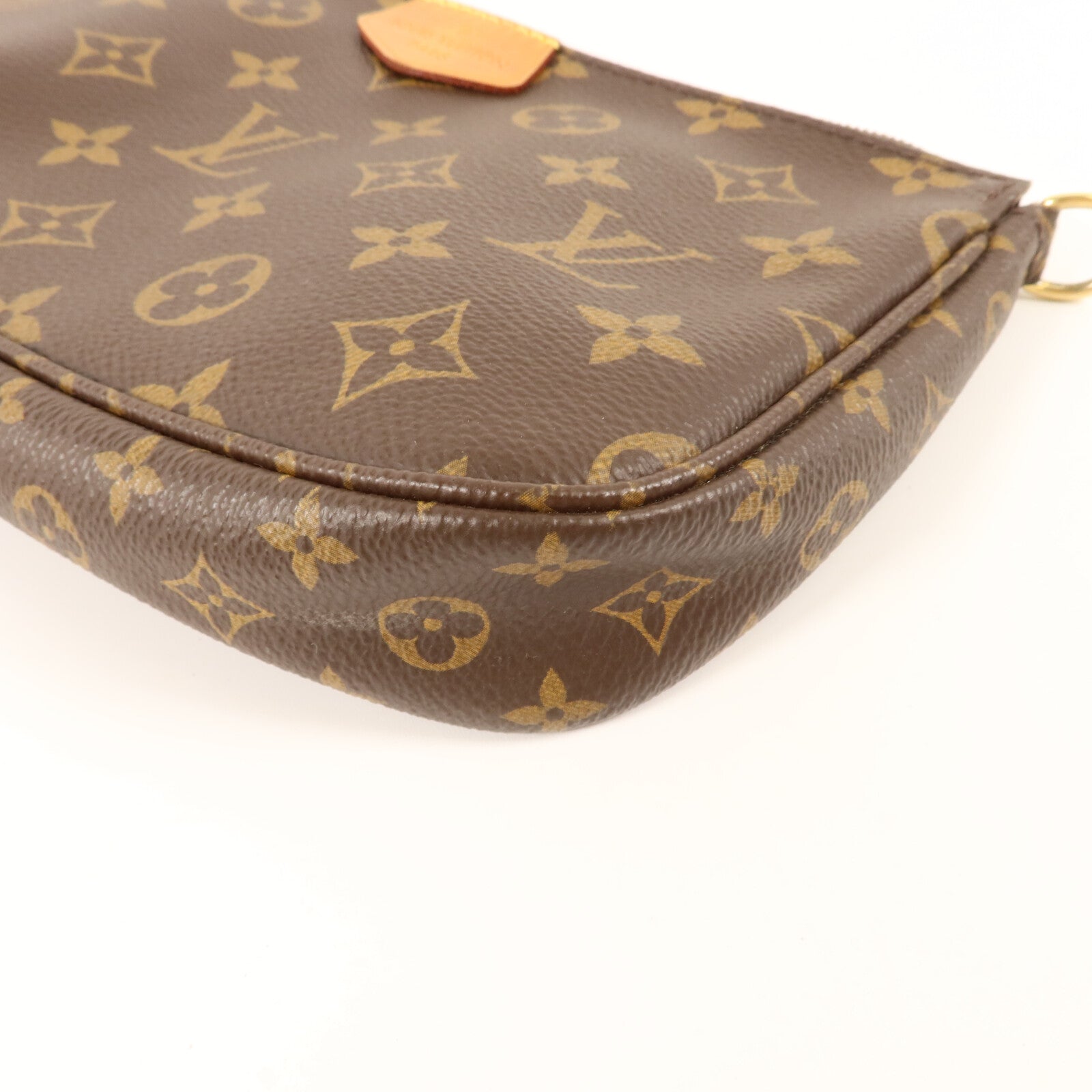 LOUIS VUITTON Monogram Multi Pochette Accessoires金扣手挽肩背兩用袋棕色