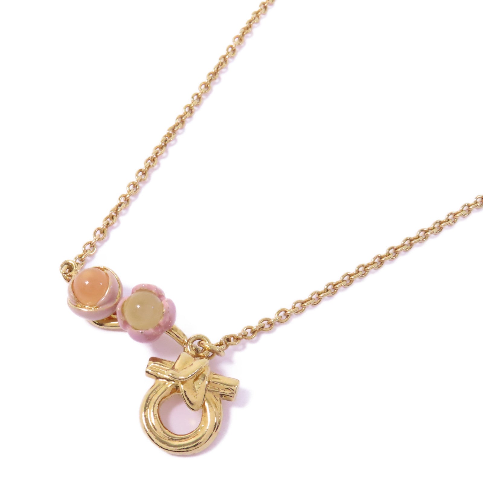 Salvatore Ferragamo 金屬Necklace項鍊金色/淺紫色