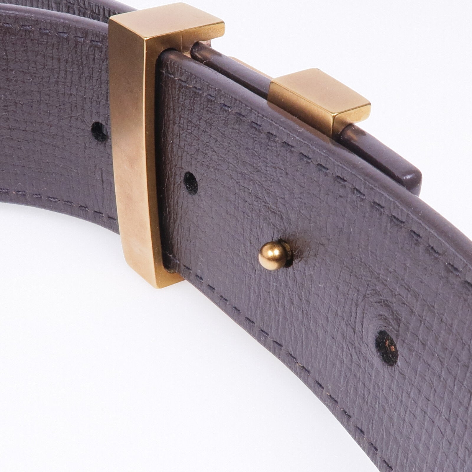 LOUIS VUITTON 牛皮皮革Ceinture LV Initial金扣皮帶