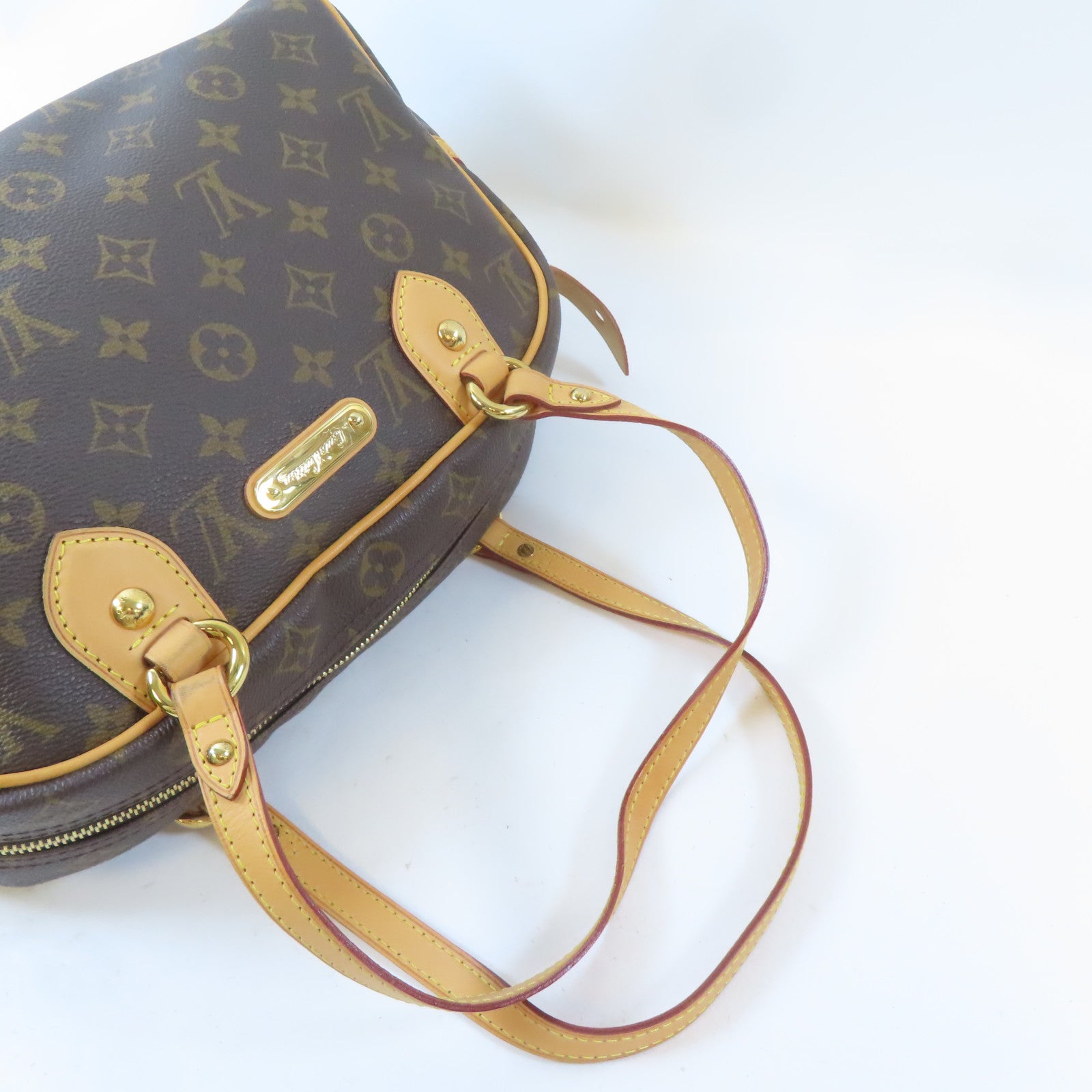LOUIS VUITTON Monogram Montorgueil PM金扣肩背袋棕色