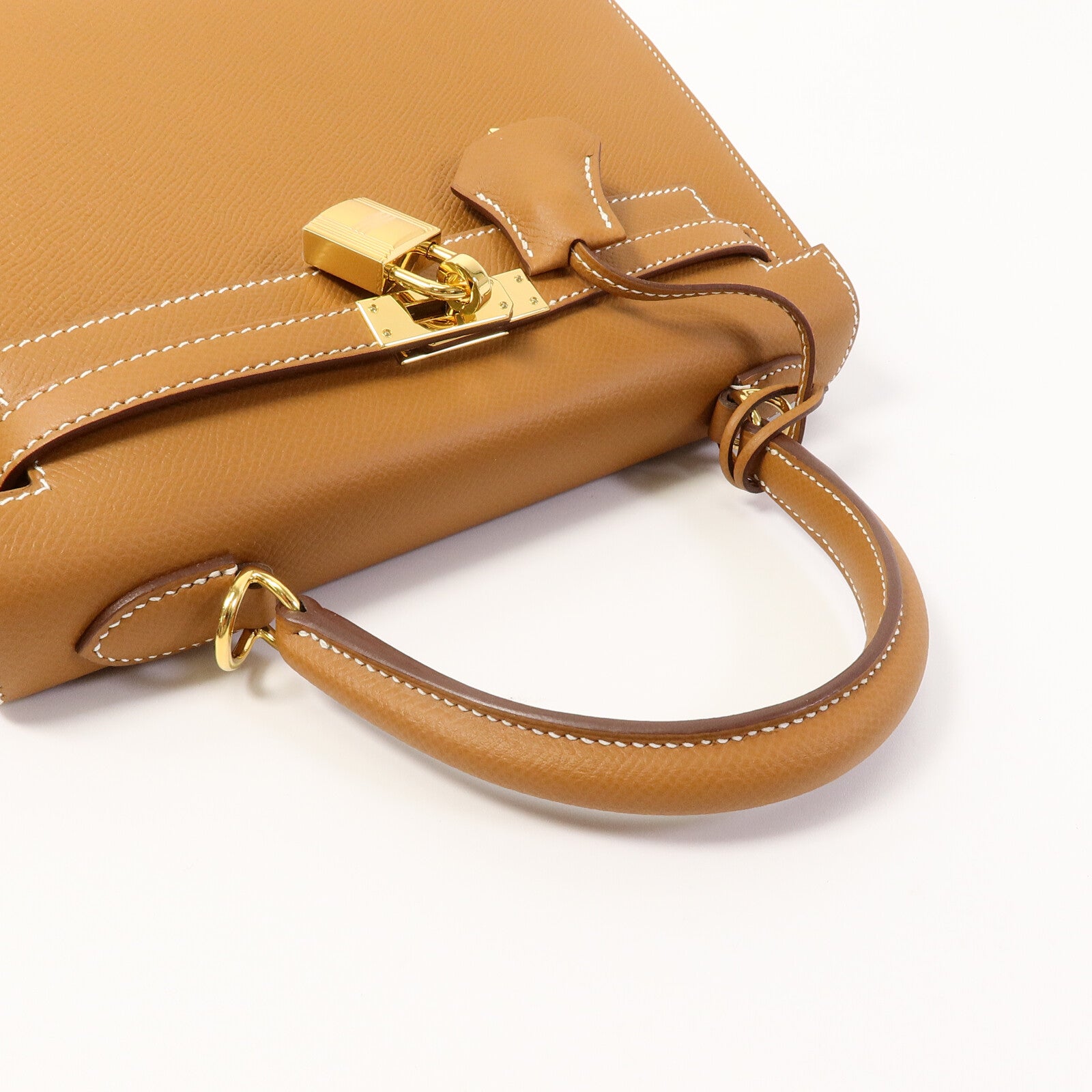 HERMES Epsom皮革Kelly 25手挽肩背兩用袋Gold