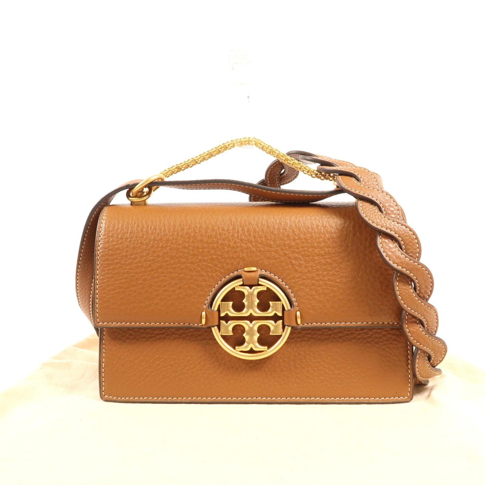 Tory Burch 牛皮皮革Shoulder Bag金扣手挽肩背兩用袋