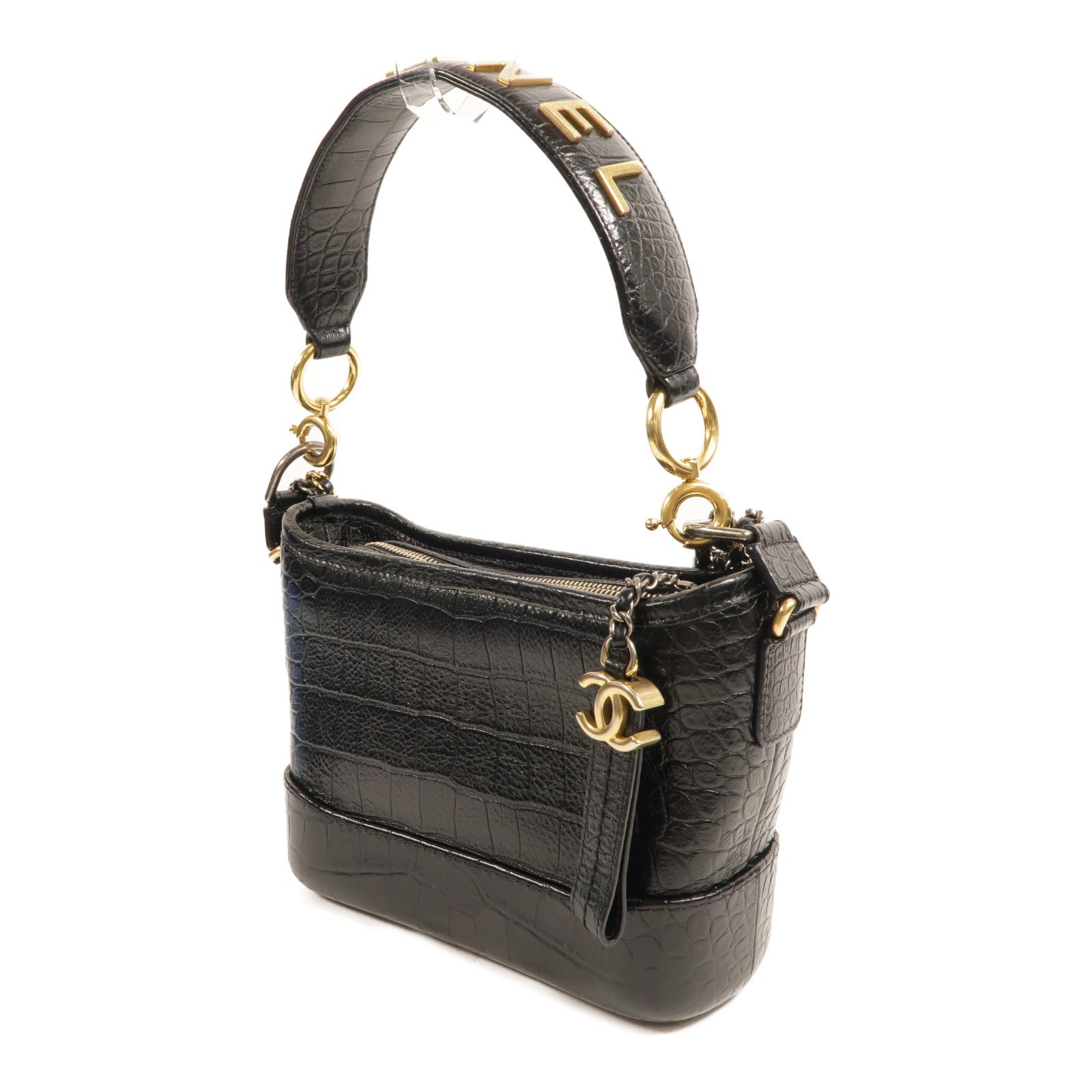 CHANEL 牛皮皮革Gabrielle Small鏈帶手挽肩背兩用袋