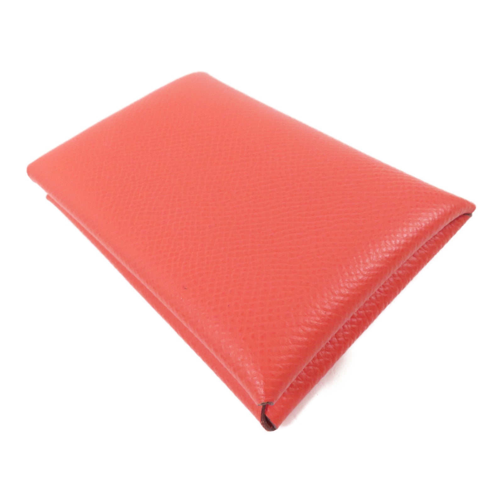 HERMES 【激減優惠】Epsom皮革Calvi Card Holder銀扣卡套Rose Jaipur