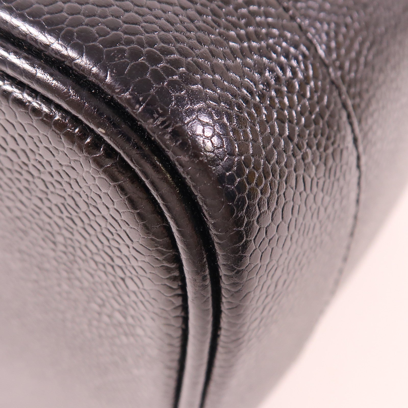 CHANEL 牛皮皮革Vintage Vanity Case金扣手挽袋