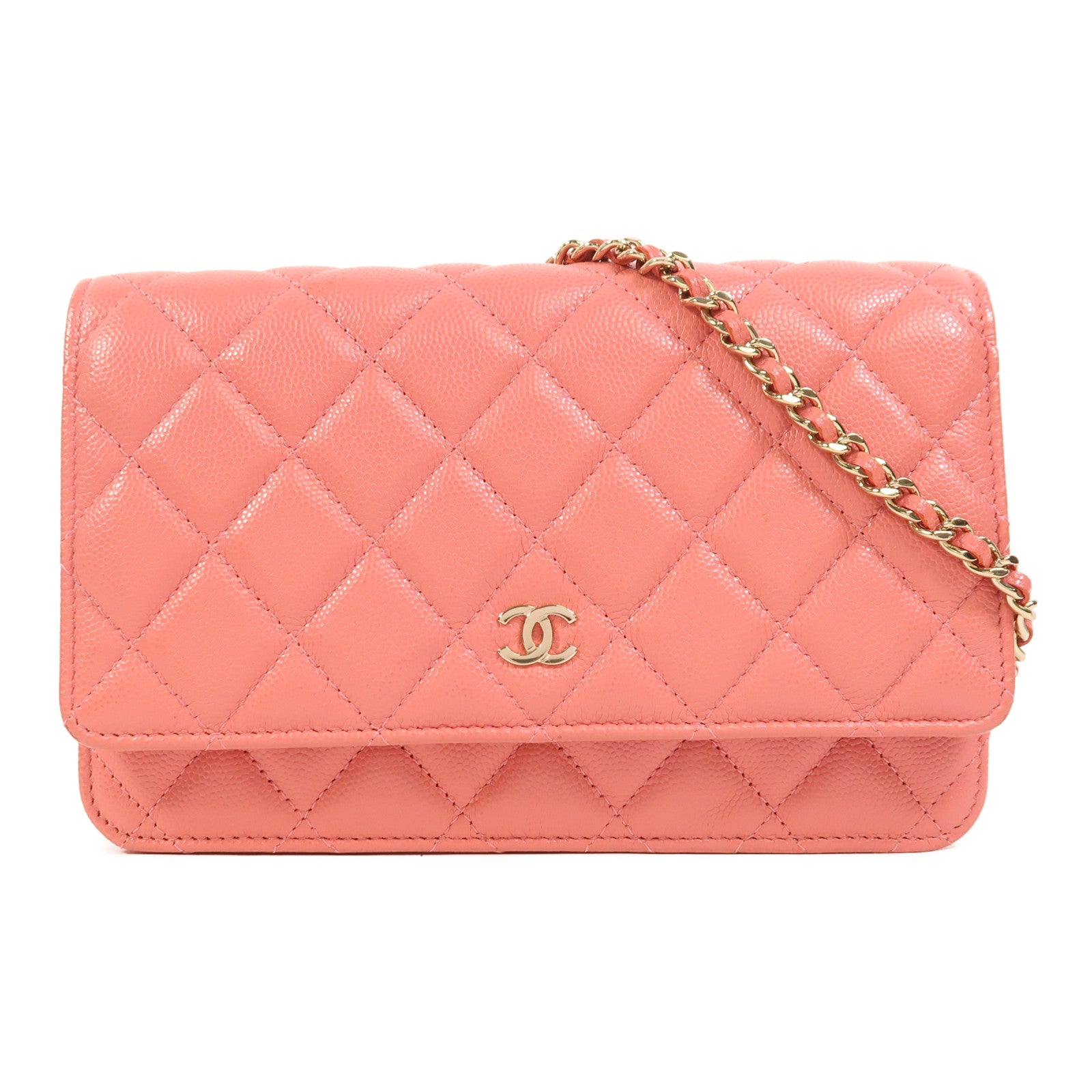CHANEL 牛皮皮革WOC Wallet On Chain金扣鏈帶肩背袋