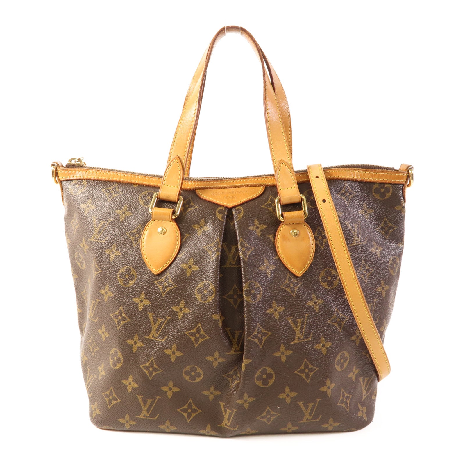 LOUIS VUITTON LV GHW Palermo PM 2 Way Shoulder Bag M40145 Monogram Brown