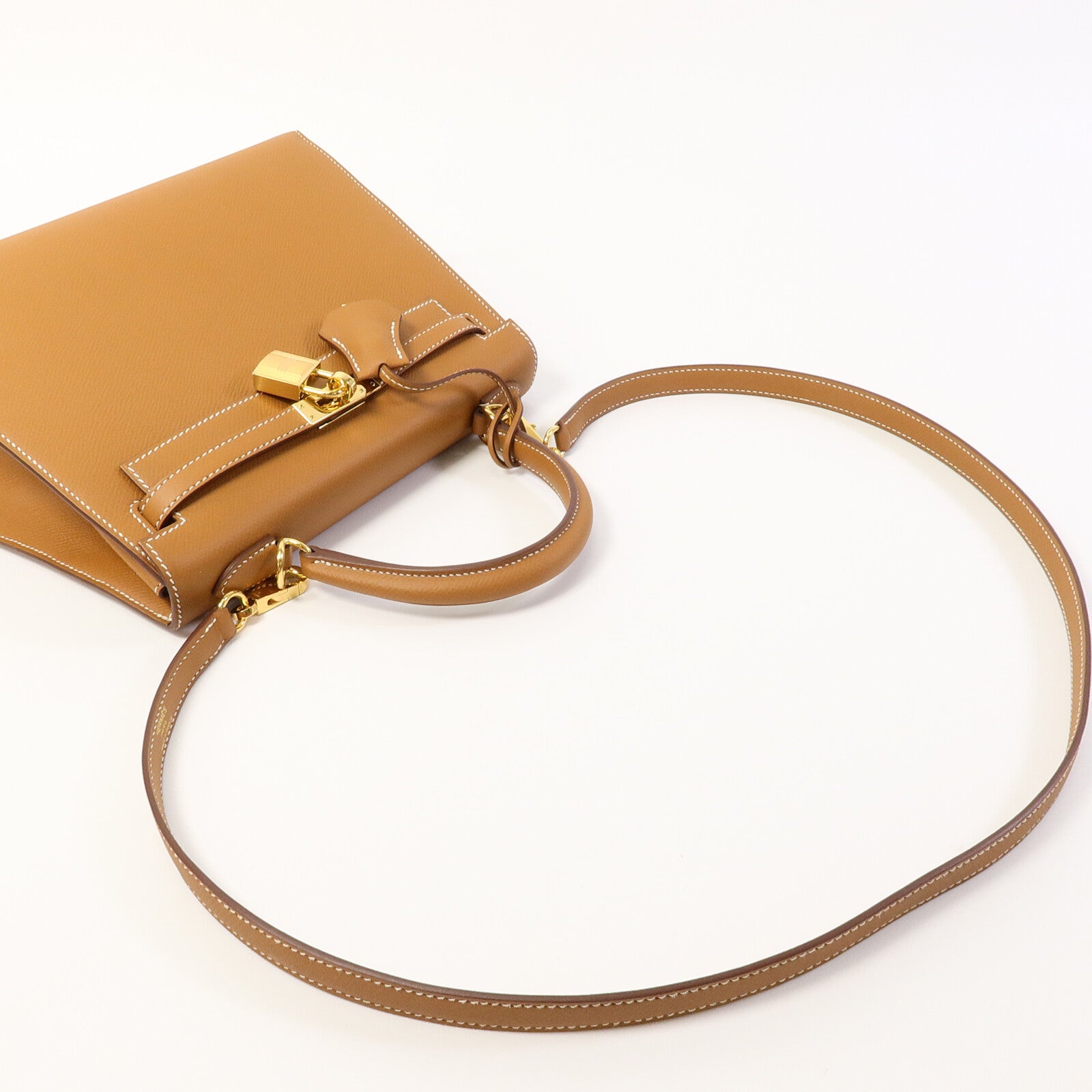 HERMES Epsom皮革Kelly 25手挽肩背兩用袋Gold