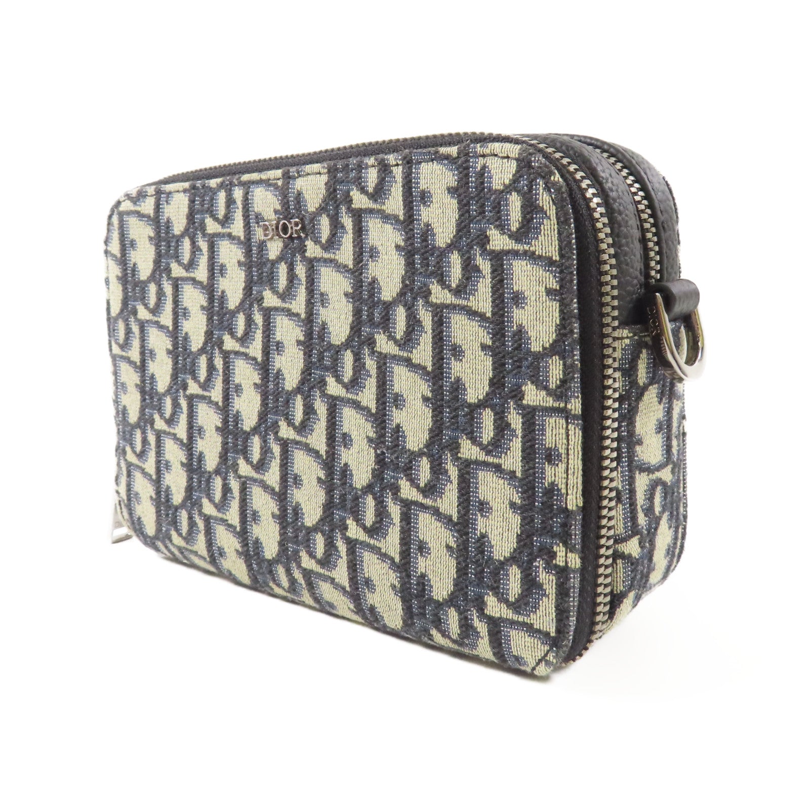Dior 帆布Oblique Camera Bag銀扣肩背袋