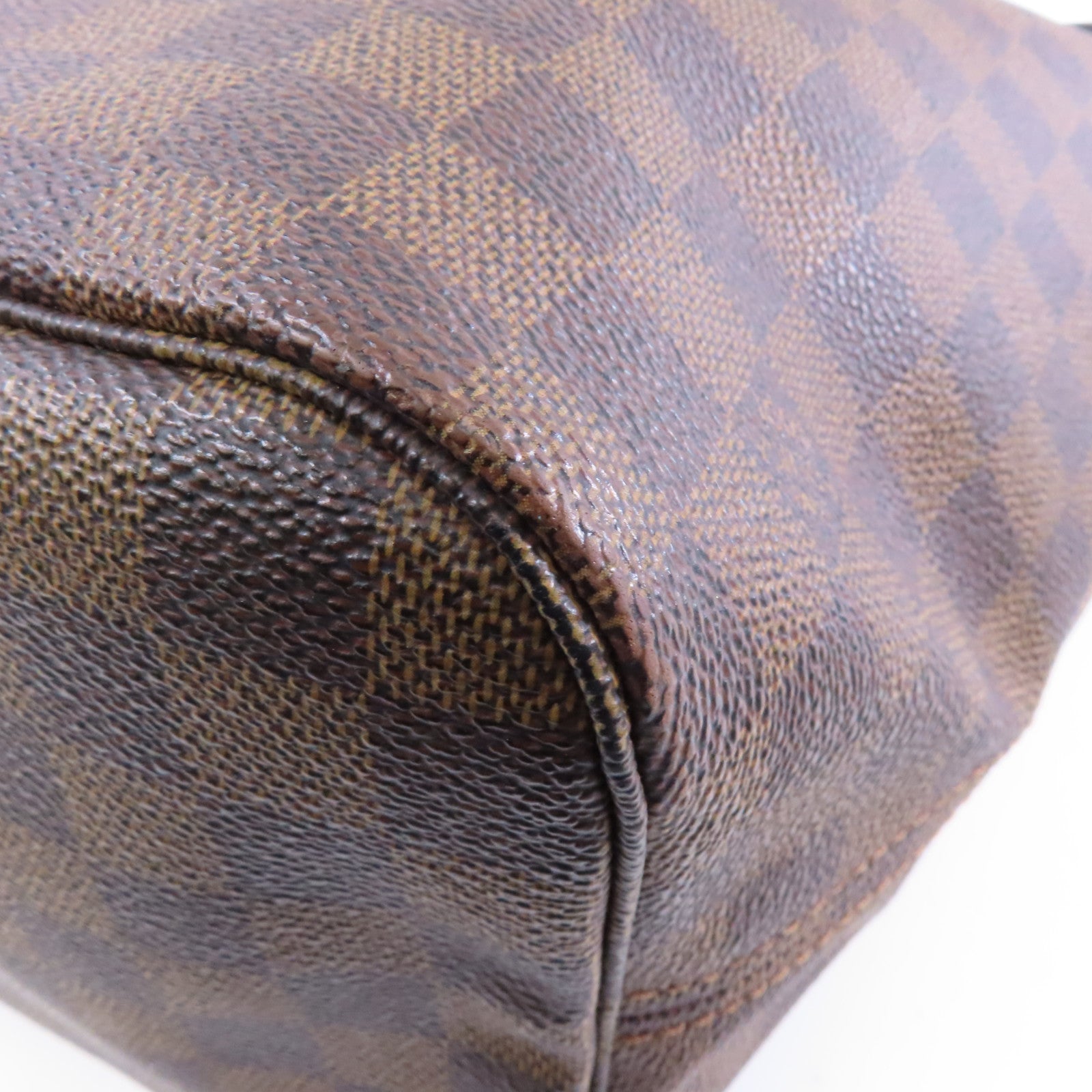 LOUIS VUITTON 【激減優惠】Damier Neverfull MM金扣手挽袋啡色