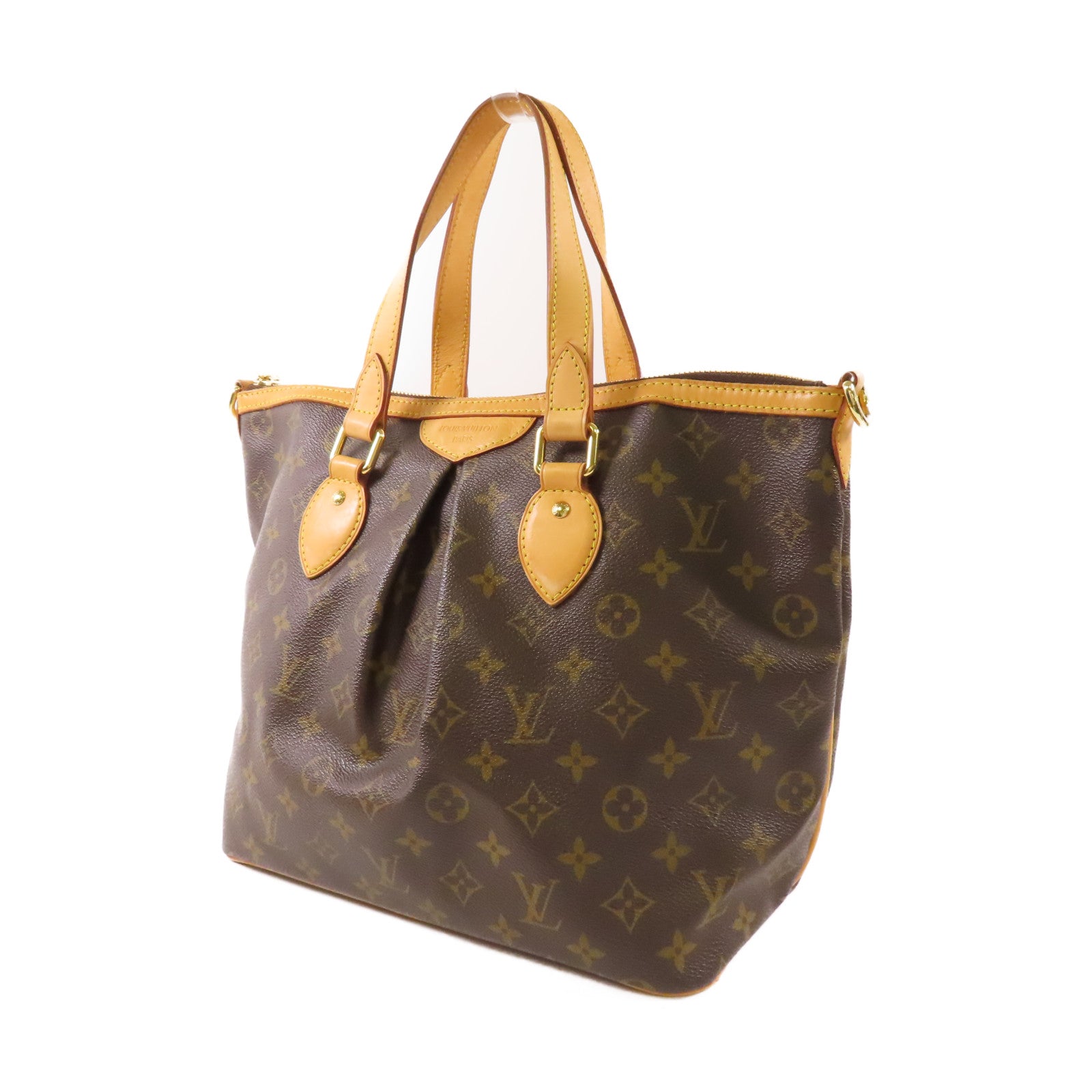 LOUIS VUITTON Monogram Palermo PM金扣手挽肩背兩用袋棕色