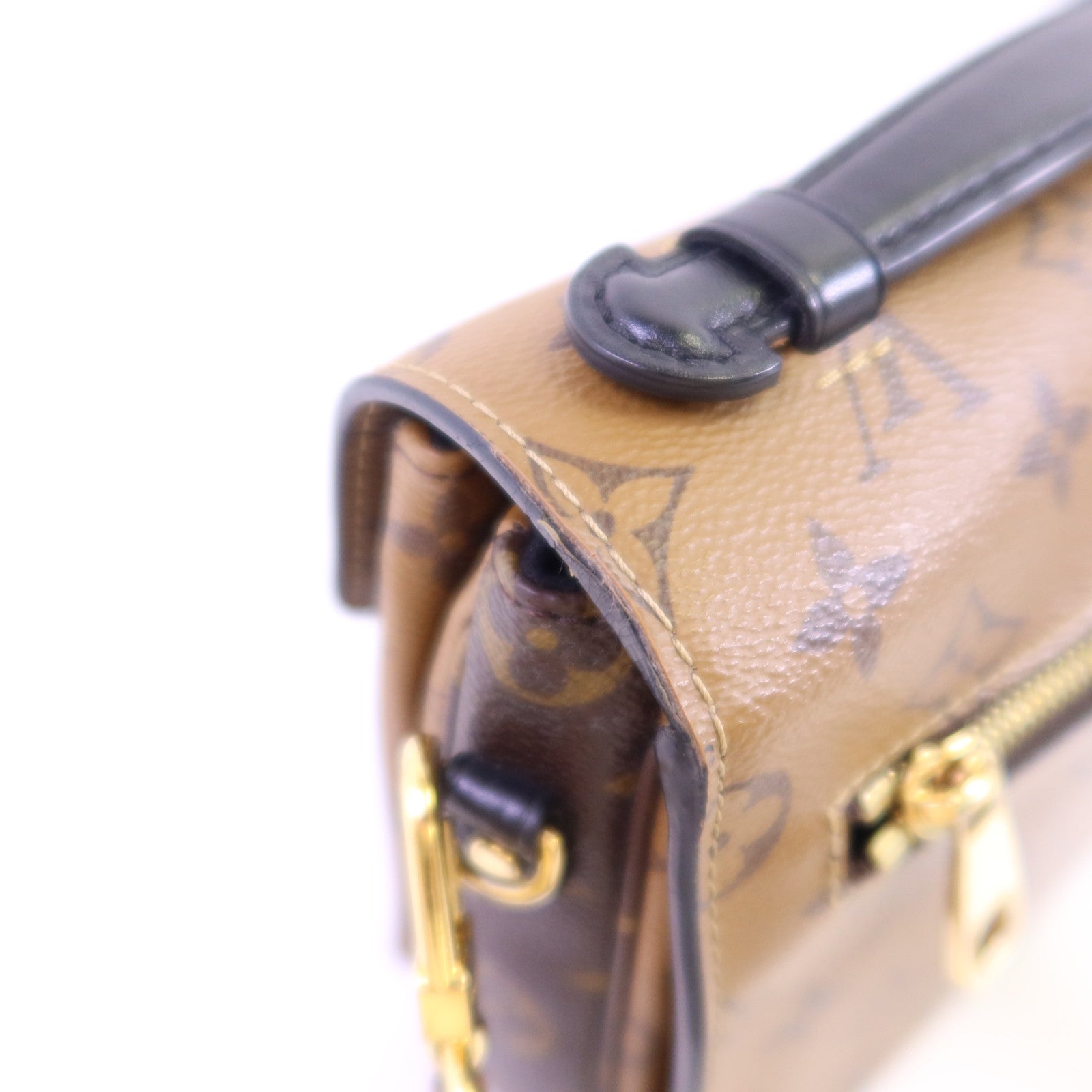 LOUIS VUITTON Monogram Reverse Pochette Metis金扣手挽肩背兩用袋
