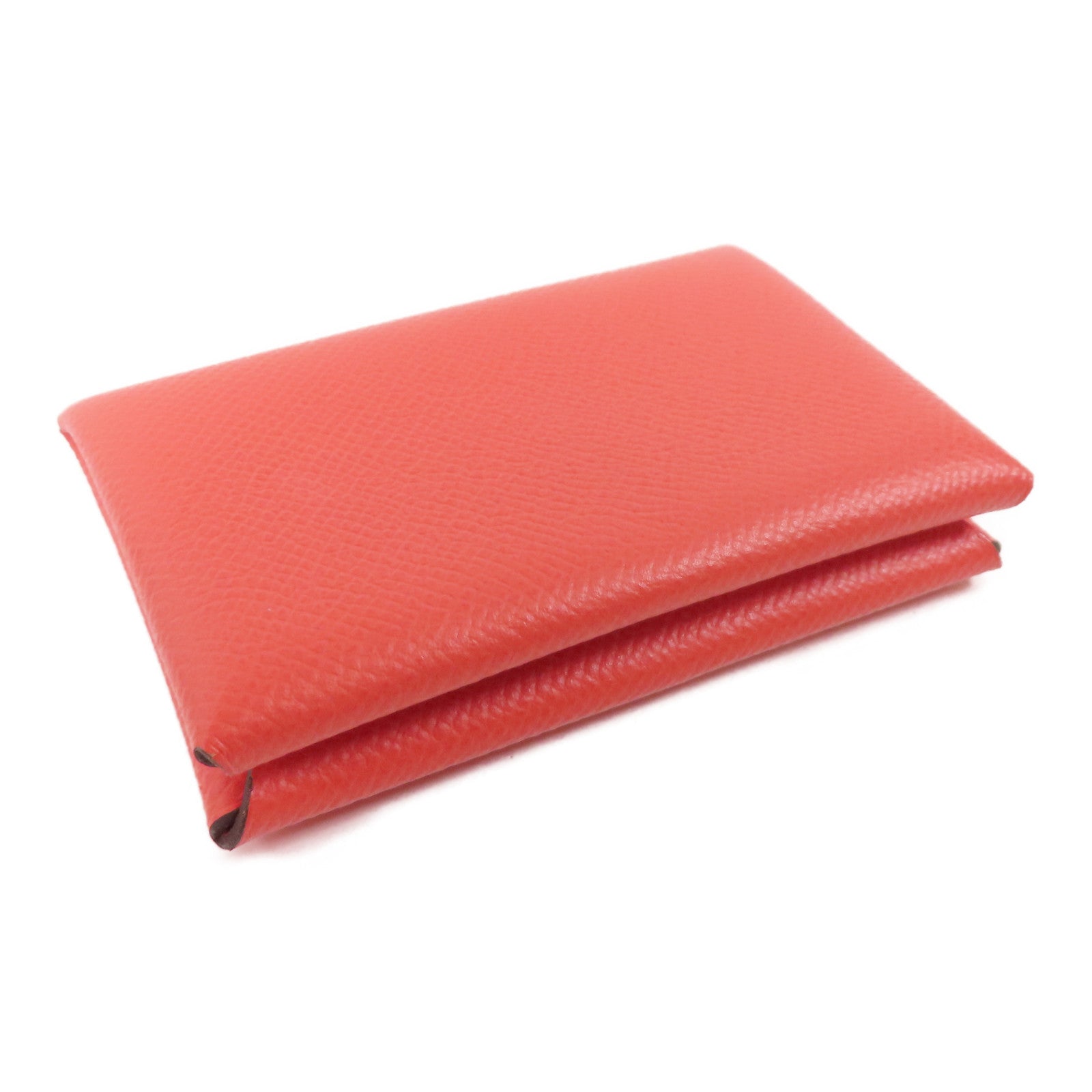 HERMES 【激減優惠】Epsom皮革Calvi Card Holder銀扣卡套Rose Jaipur