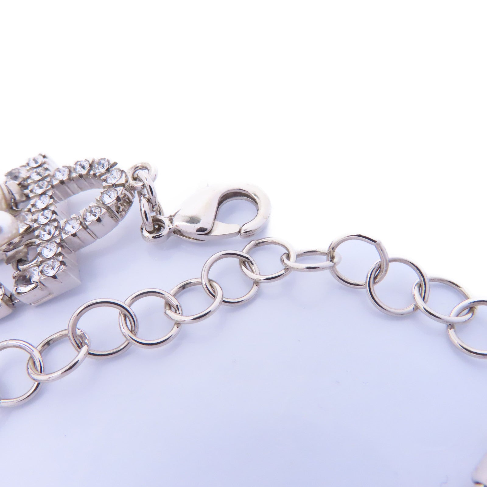 CHANEL PVC/金屬Necklace項鍊白色/銀色