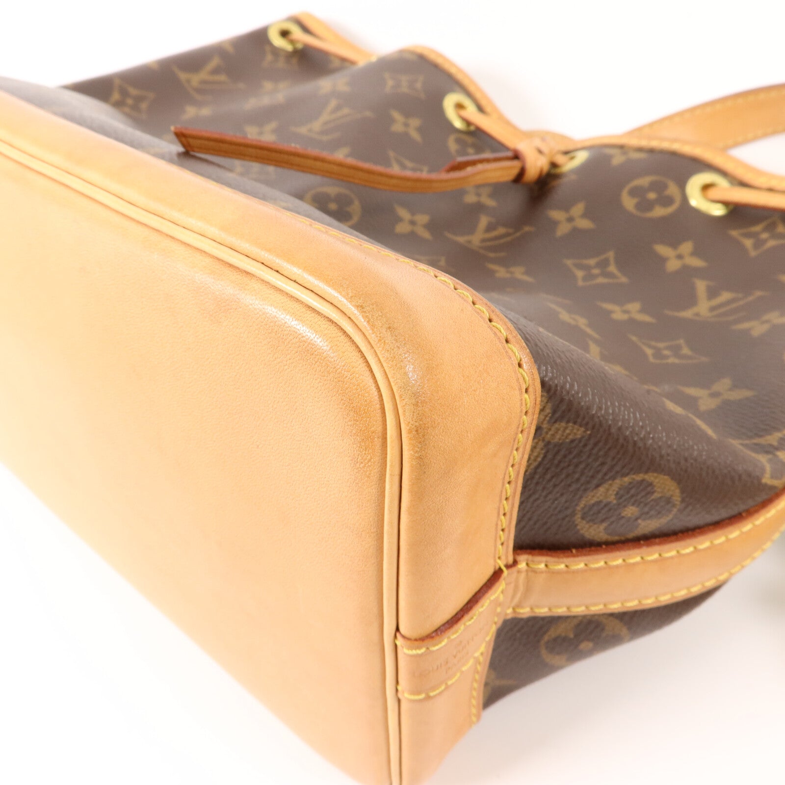 LOUIS VUITTON Monogram Noe BB金扣肩背袋棕色