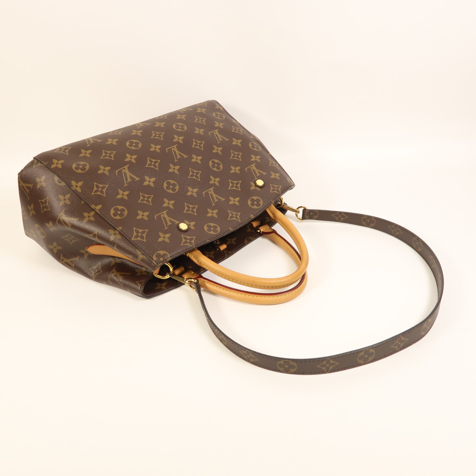 LOUIS VUITTON Monogram Montaigne MM金扣手挽肩背兩用袋