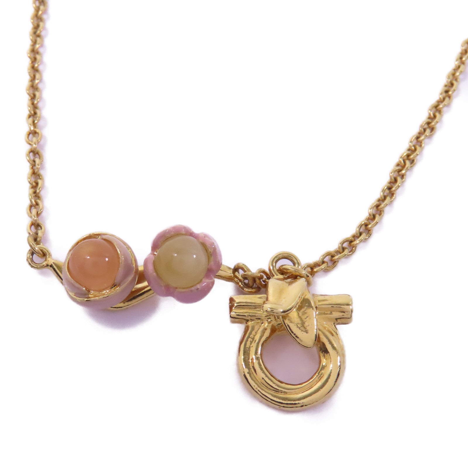 Salvatore Ferragamo 金屬Necklace項鍊金色/淺紫色