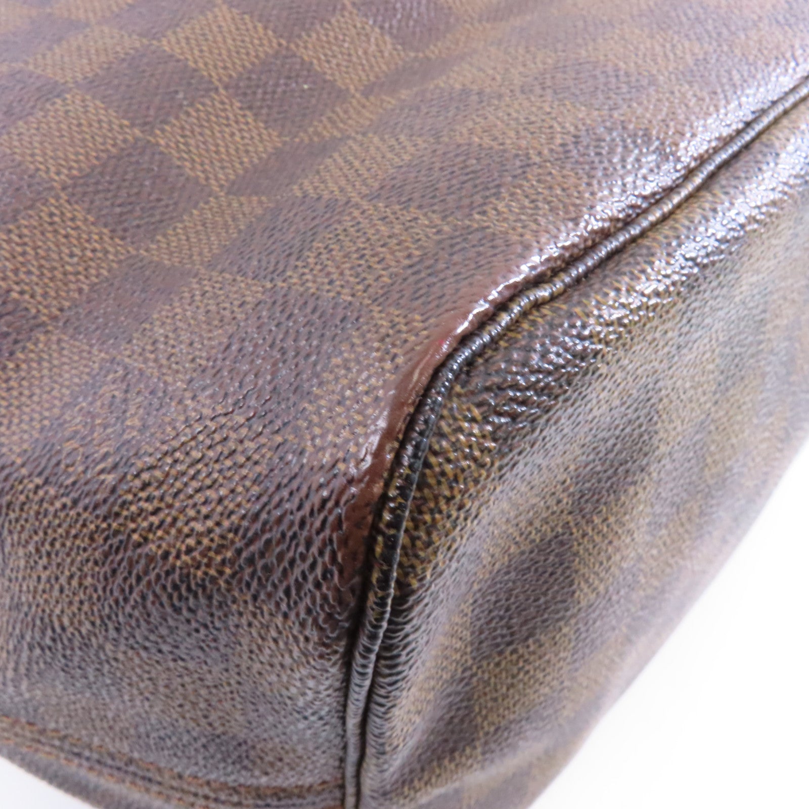 LOUIS VUITTON 【激減優惠】Damier Neverfull MM金扣手挽袋啡色