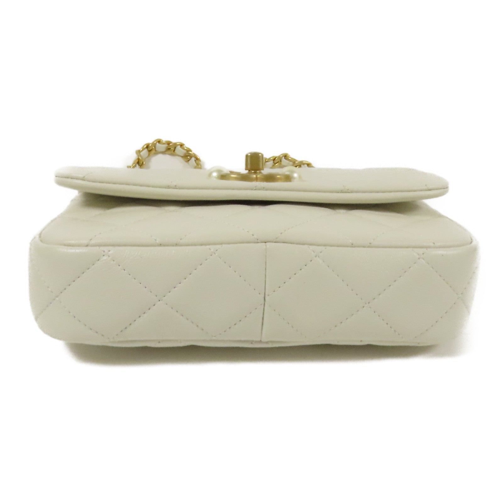 CHANEL 牛皮皮革Chain Shoulder金扣肩背袋