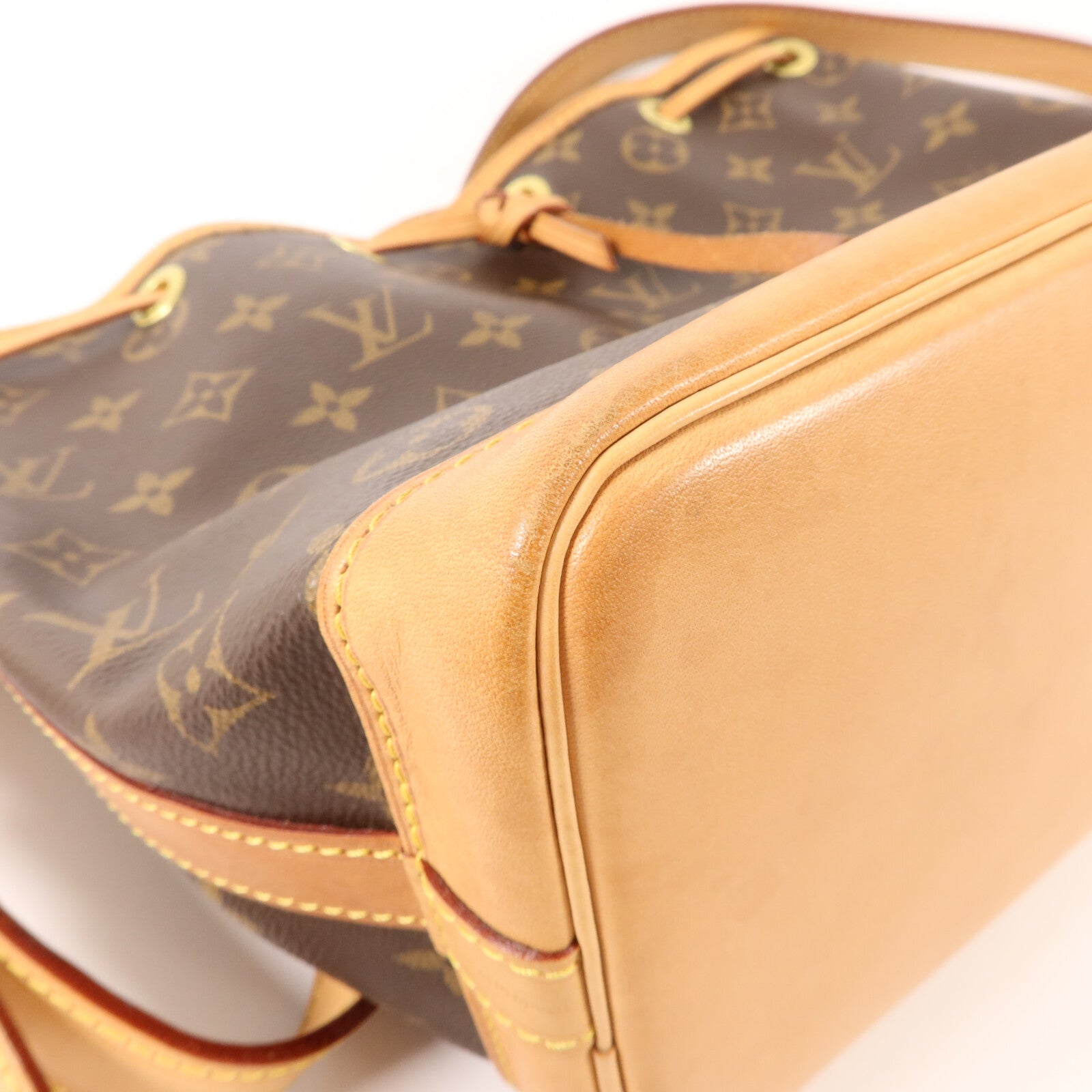 LOUIS VUITTON Monogram Noe BB金扣肩背袋棕色