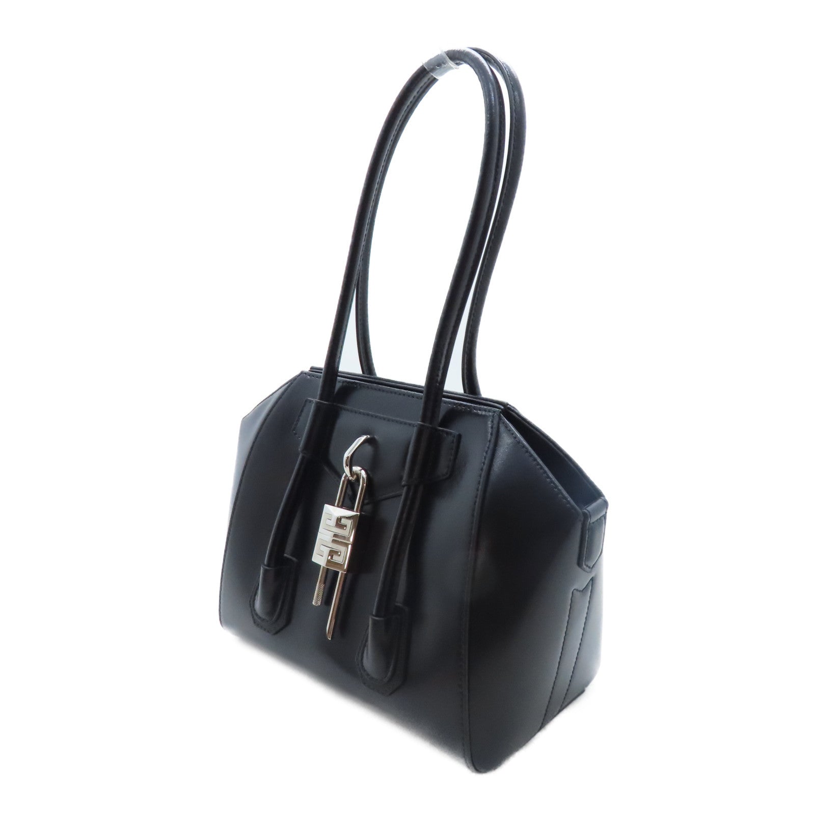 GIVENCHY 【激減優惠】牛皮皮革Antigona Lock銀扣手挽肩背兩用袋黑色