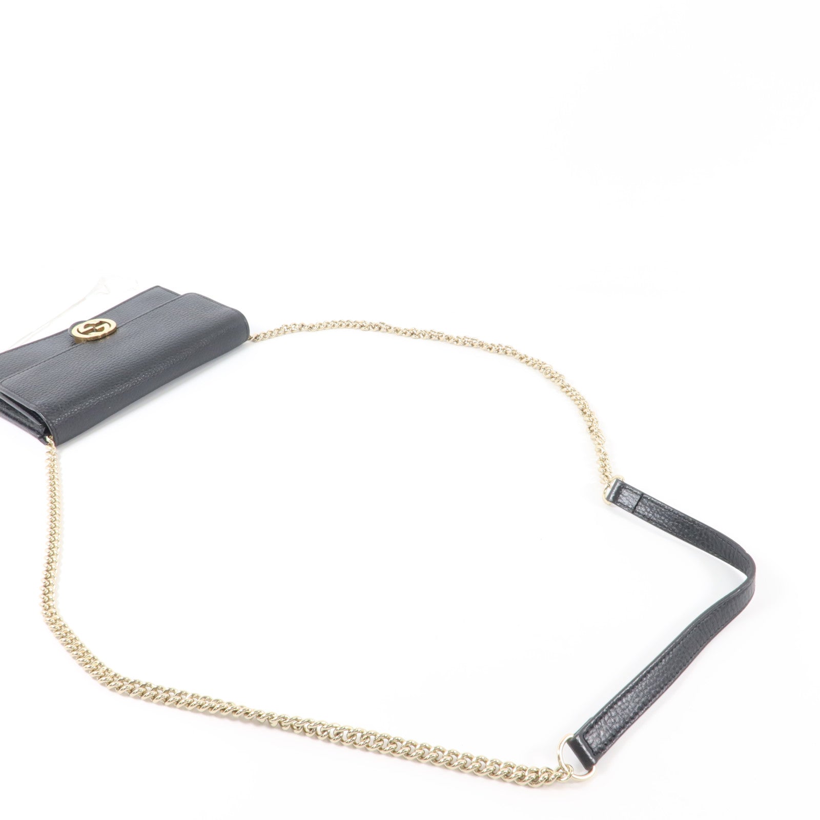 GUCCI 牛皮皮革Interlocking Wallet On Chain金扣鏈帶肩背袋