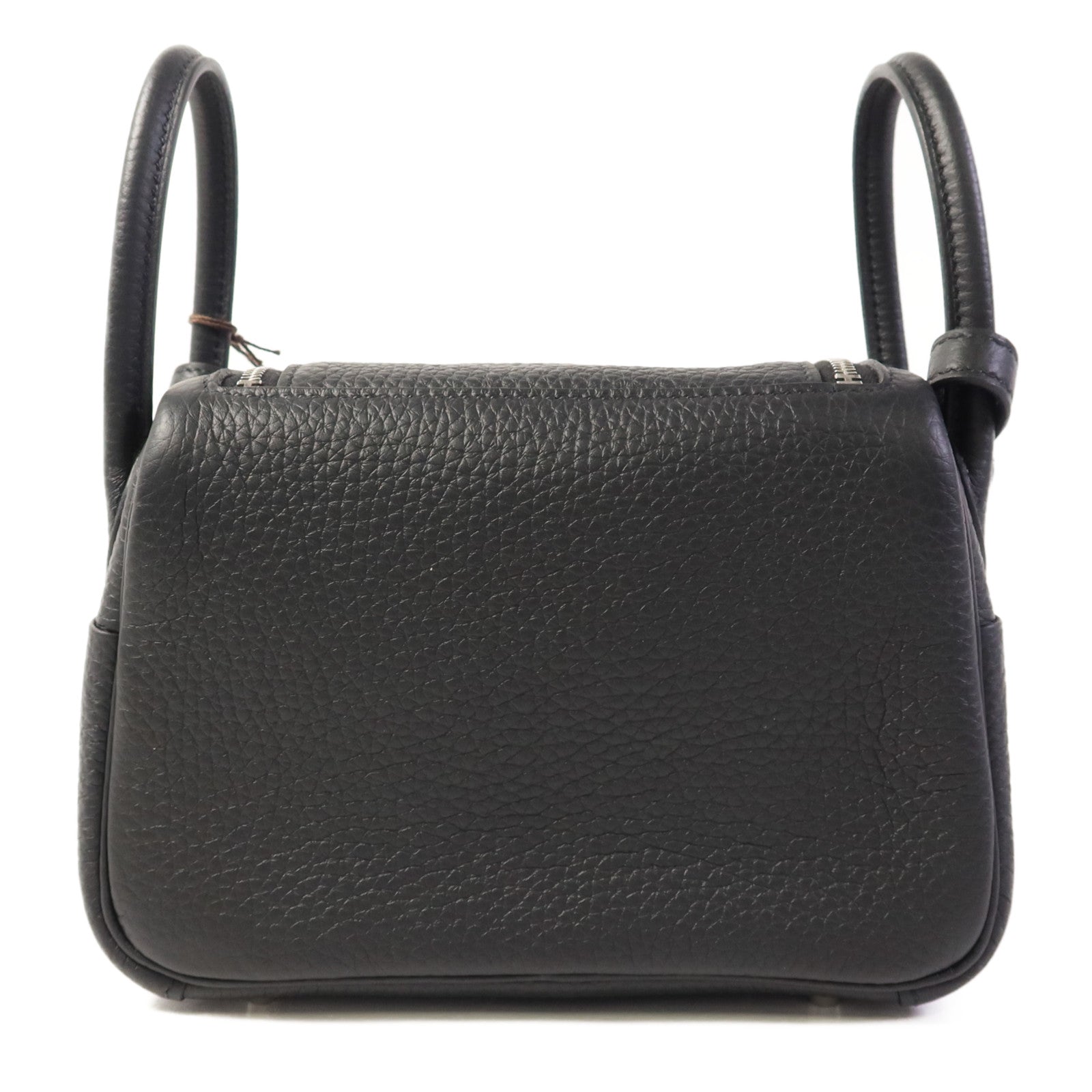 HERMES Clemence皮革Mini Lindy金扣手挽肩背兩用袋Noir