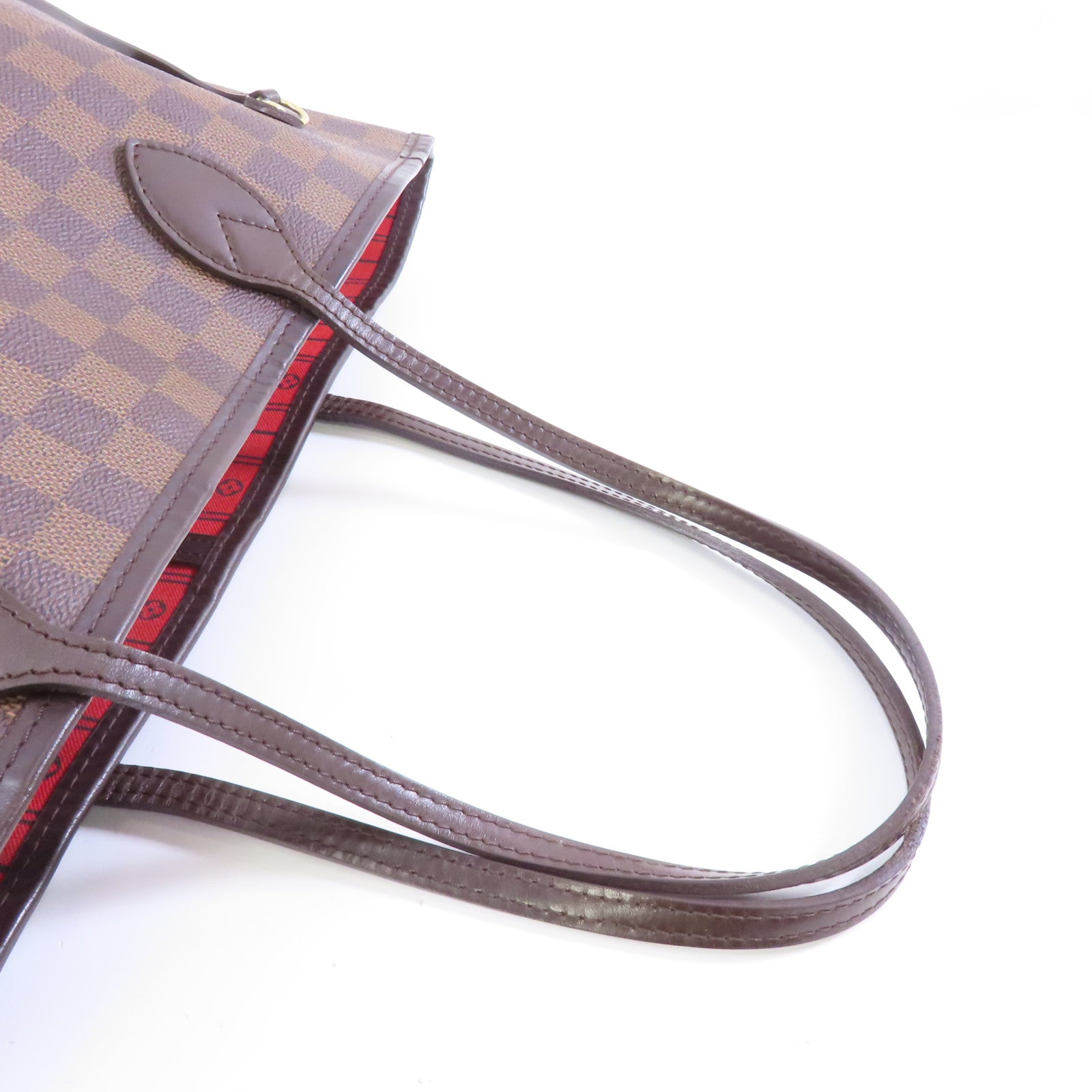 LOUIS VUITTON 【激減優惠】Damier Neverfull MM金扣手挽袋啡色