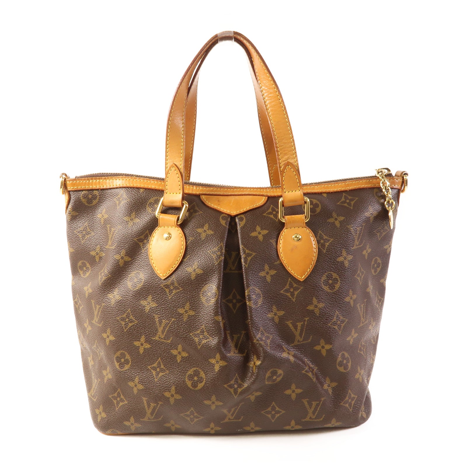LOUIS VUITTON LV GHW Palermo PM 2 Way Shoulder Bag M40145 Monogram Brown