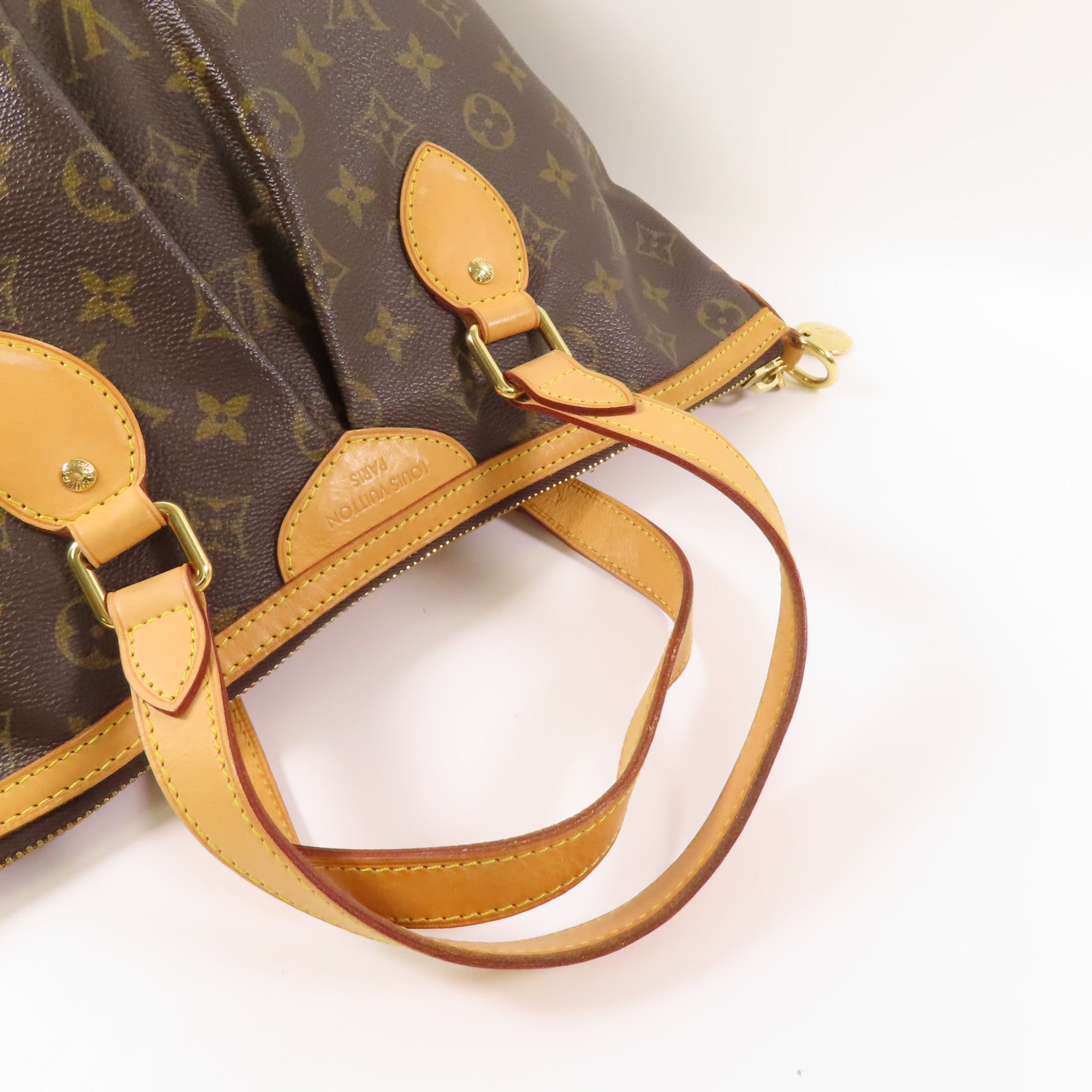 LOUIS VUITTON Monogram Palermo PM金扣手挽肩背兩用袋棕色