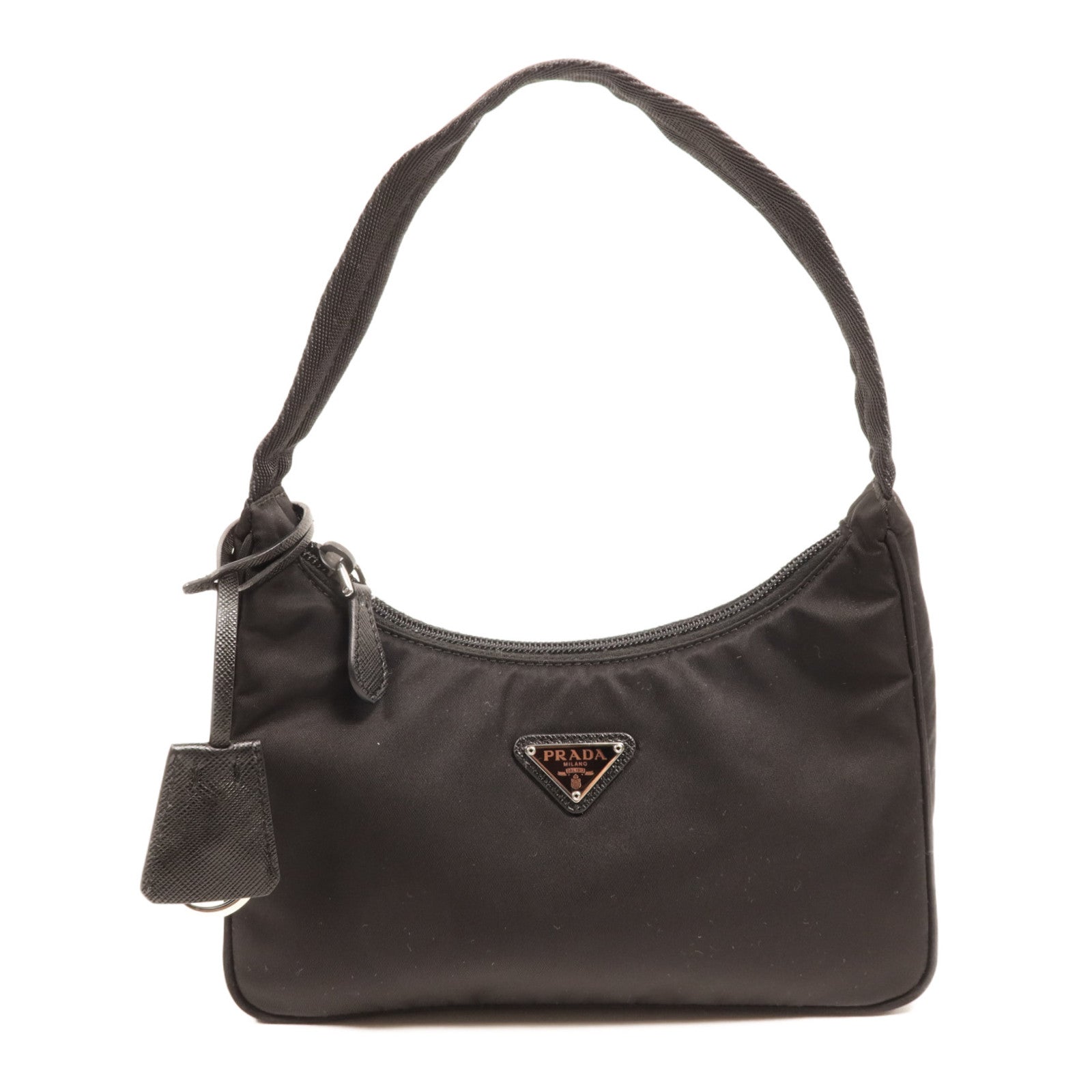 PRADA 尼龍Hobo銀扣手挽袋