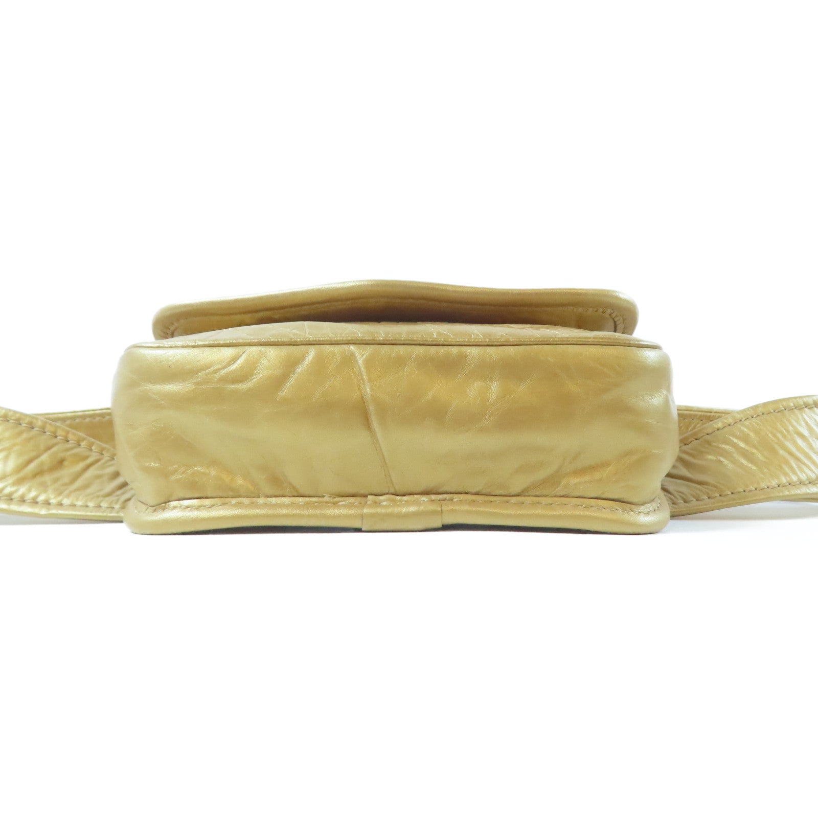 CHANEL 【激減優惠】菱格牛皮皮革Waist Bag銀扣腰包金色