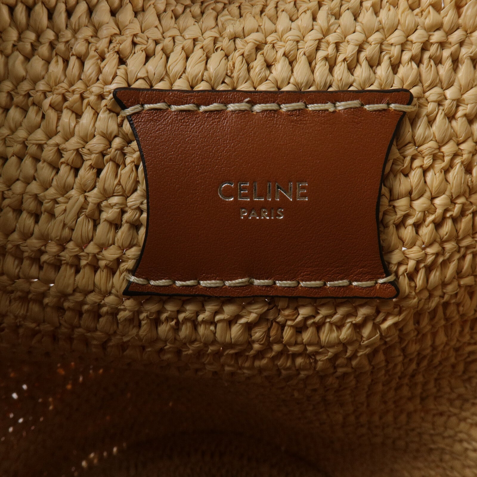 CELINE Raffia/牛皮皮革Big Bag Nano Bucket手挽袋