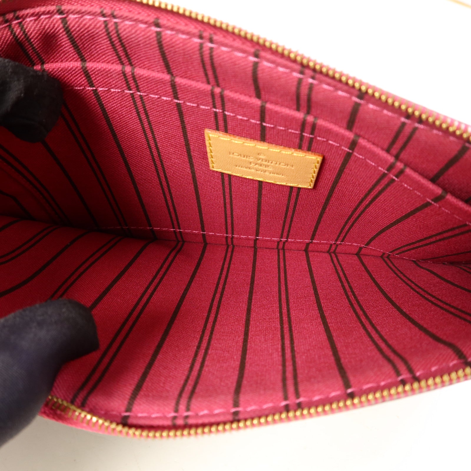 LOUIS VUITTON Monogram Neverfull MM金扣手挽袋