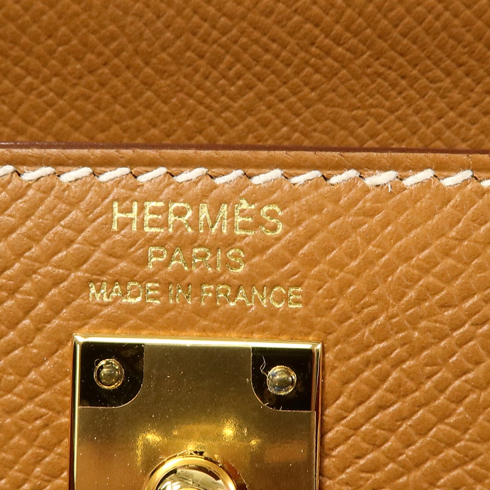 HERMES Epsom皮革Kelly 25手挽肩背兩用袋Gold