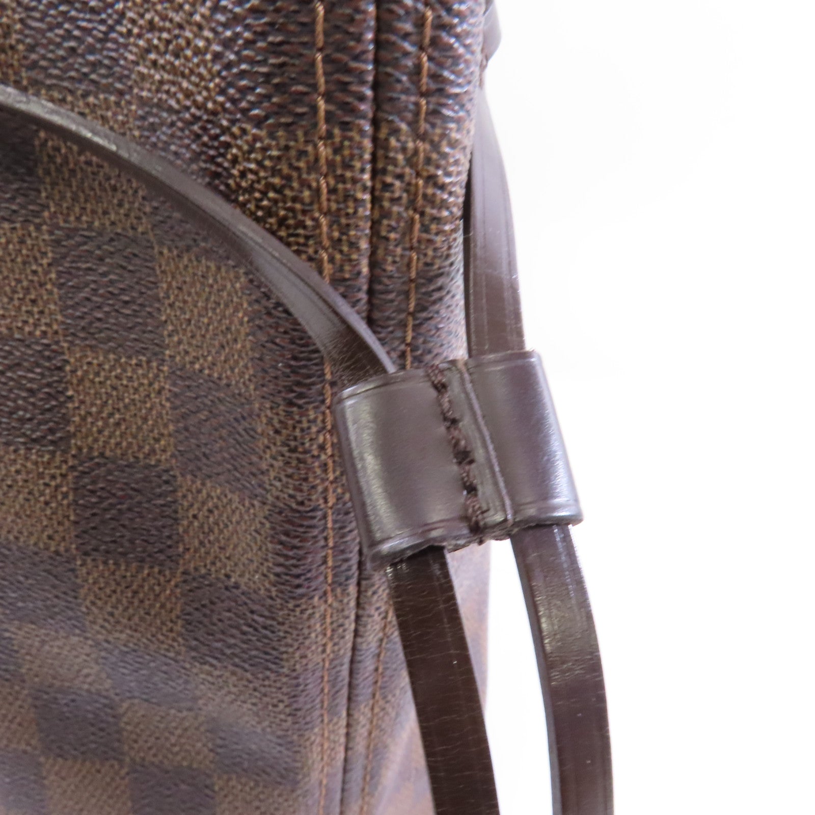 LOUIS VUITTON 【激減優惠】Damier Neverfull MM金扣手挽袋啡色
