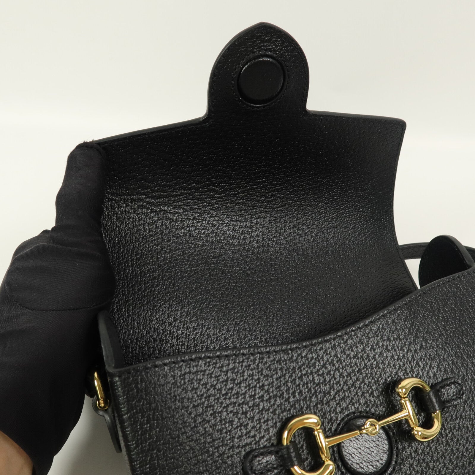 GUCCI 牛皮皮革GG GHW Horsebit 1955肩背袋