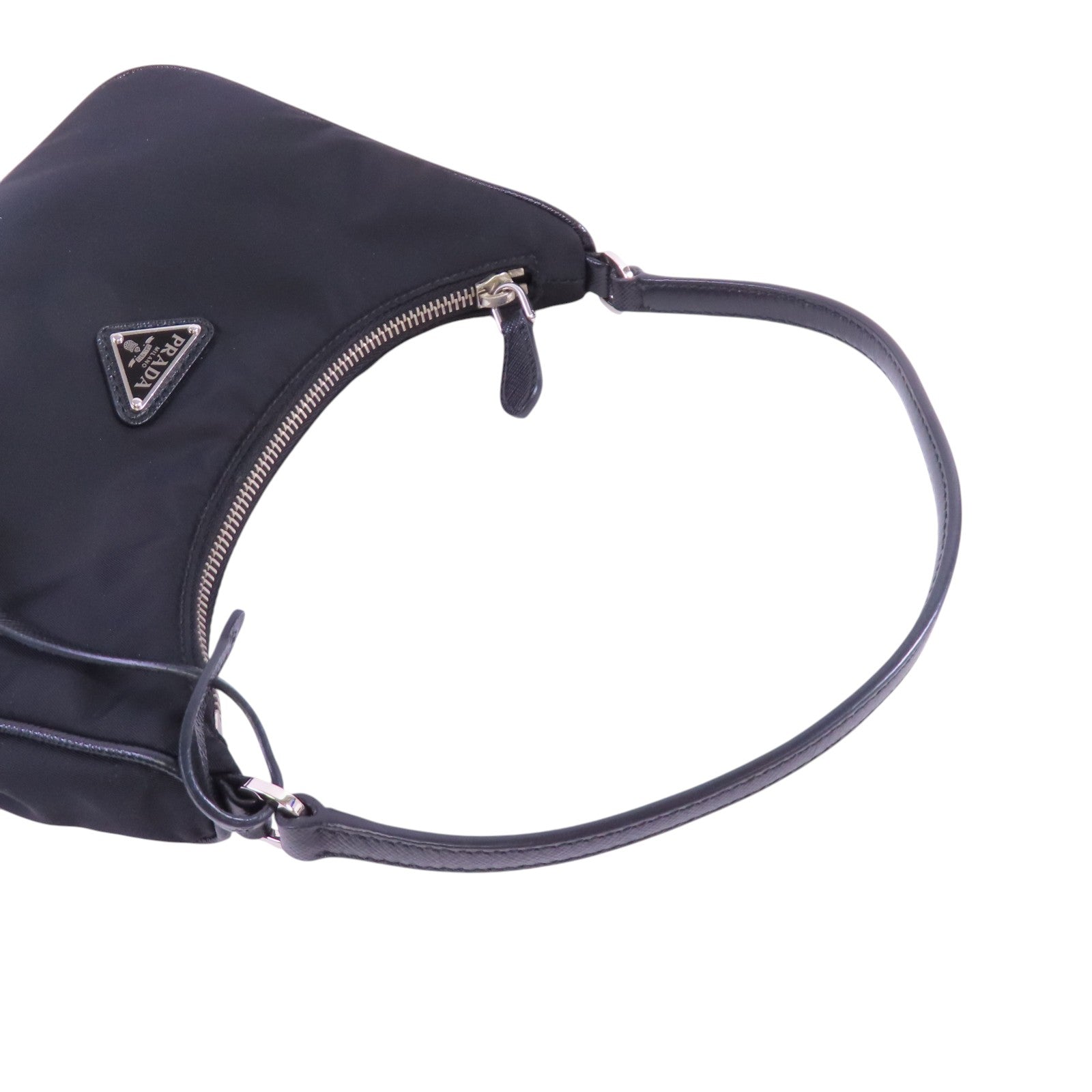 PRADA 尼龍Hobo Shoulder Bag銀扣肩背袋